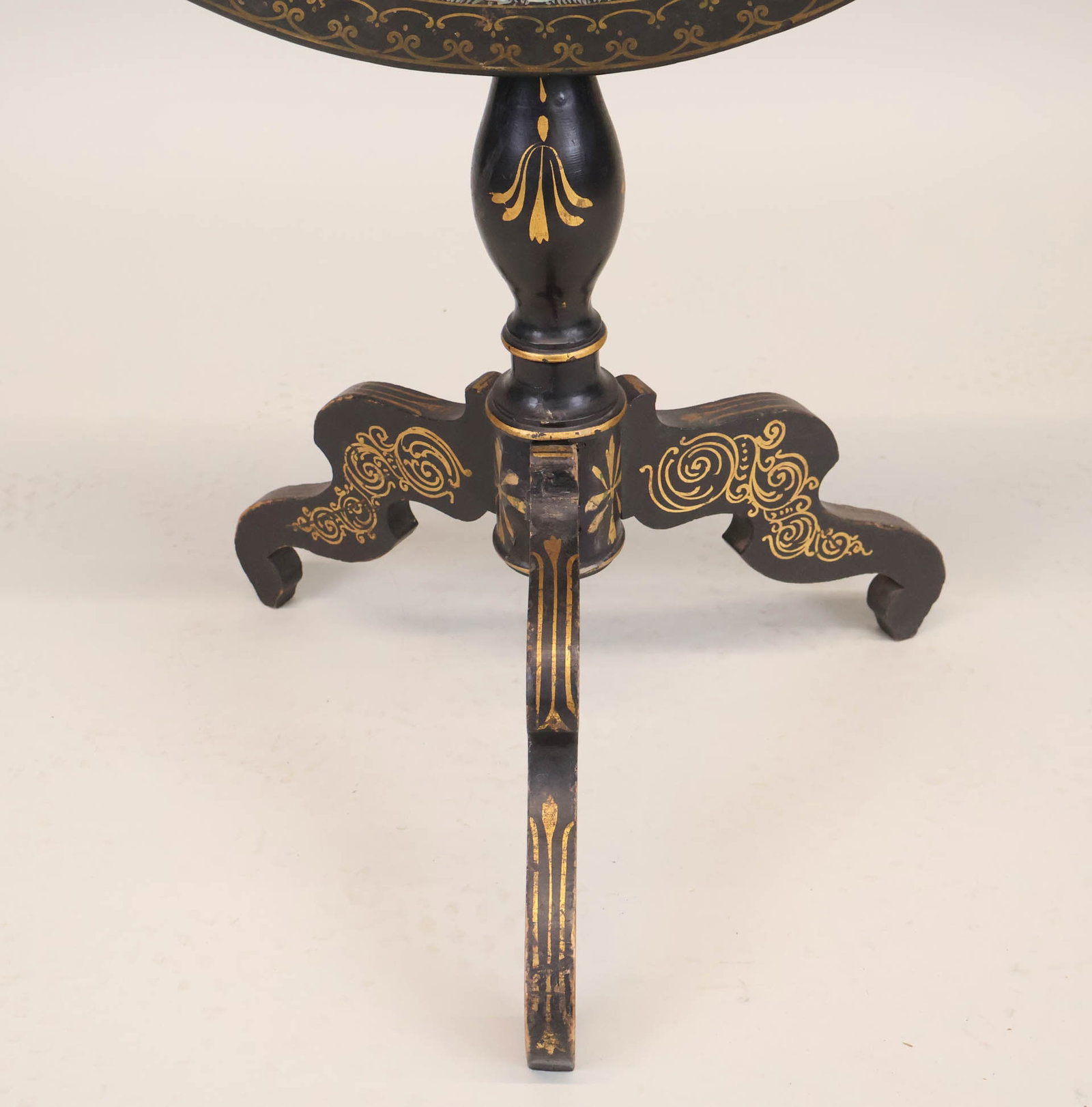 Elaborately Painted Tilt-Top Table - 8