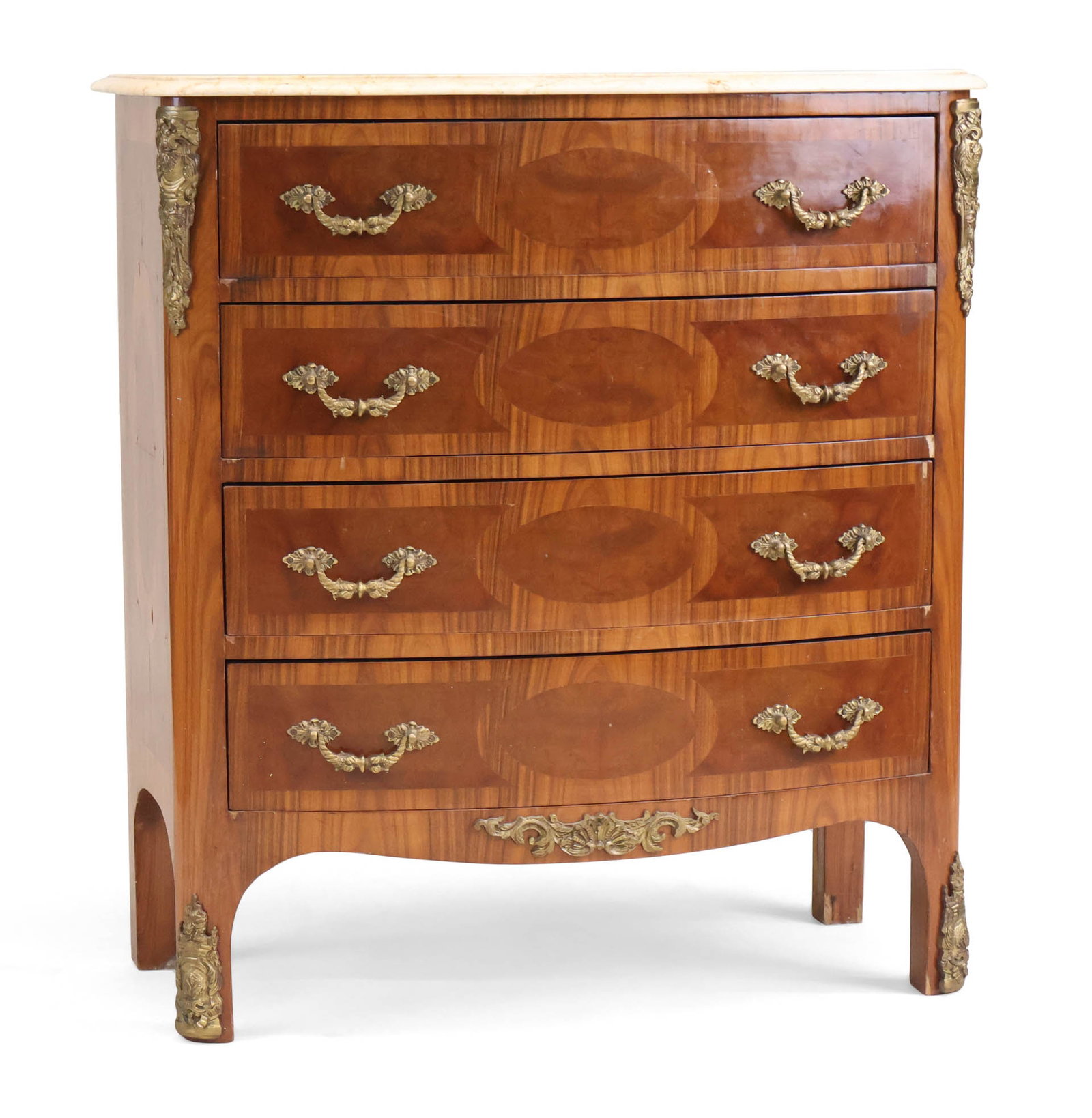 Louis XVI Style Marble Top Marquetry Inlaid Commode (1 of 17)