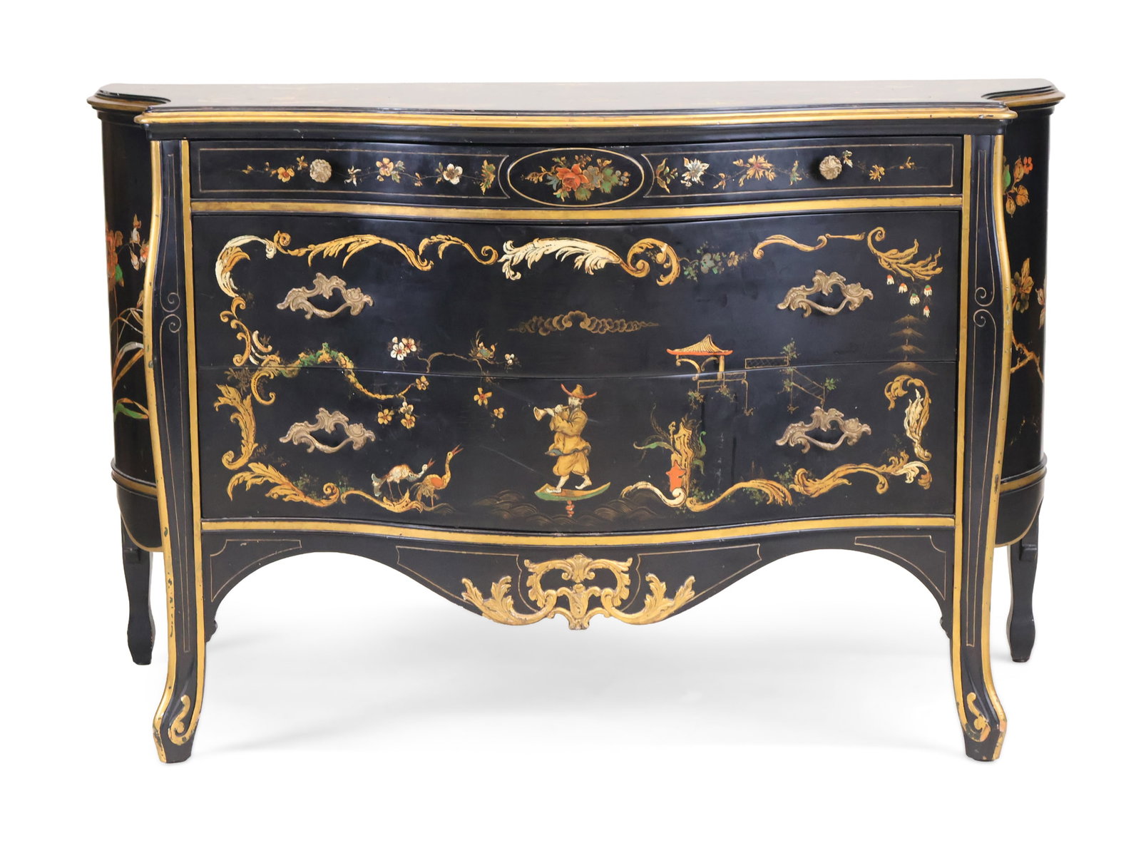 Geiger & Braverman Louis XV Style Chinoiserie-Decorated Commode (1 of 16)
