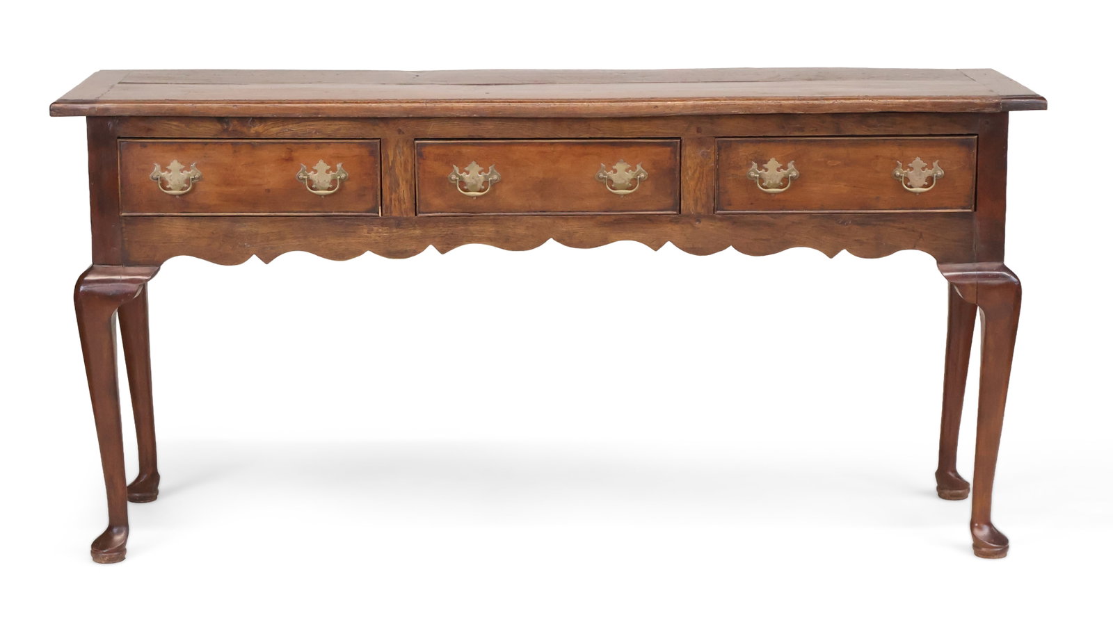 Georgian Oak Welsh Dresser Base: Georgian Oak Welsh Dresser Base English, 18th/19th C. 32 x 62 1/2 x 17 3/4 in. (81.3 x 158.8 x 45.1 cm.)