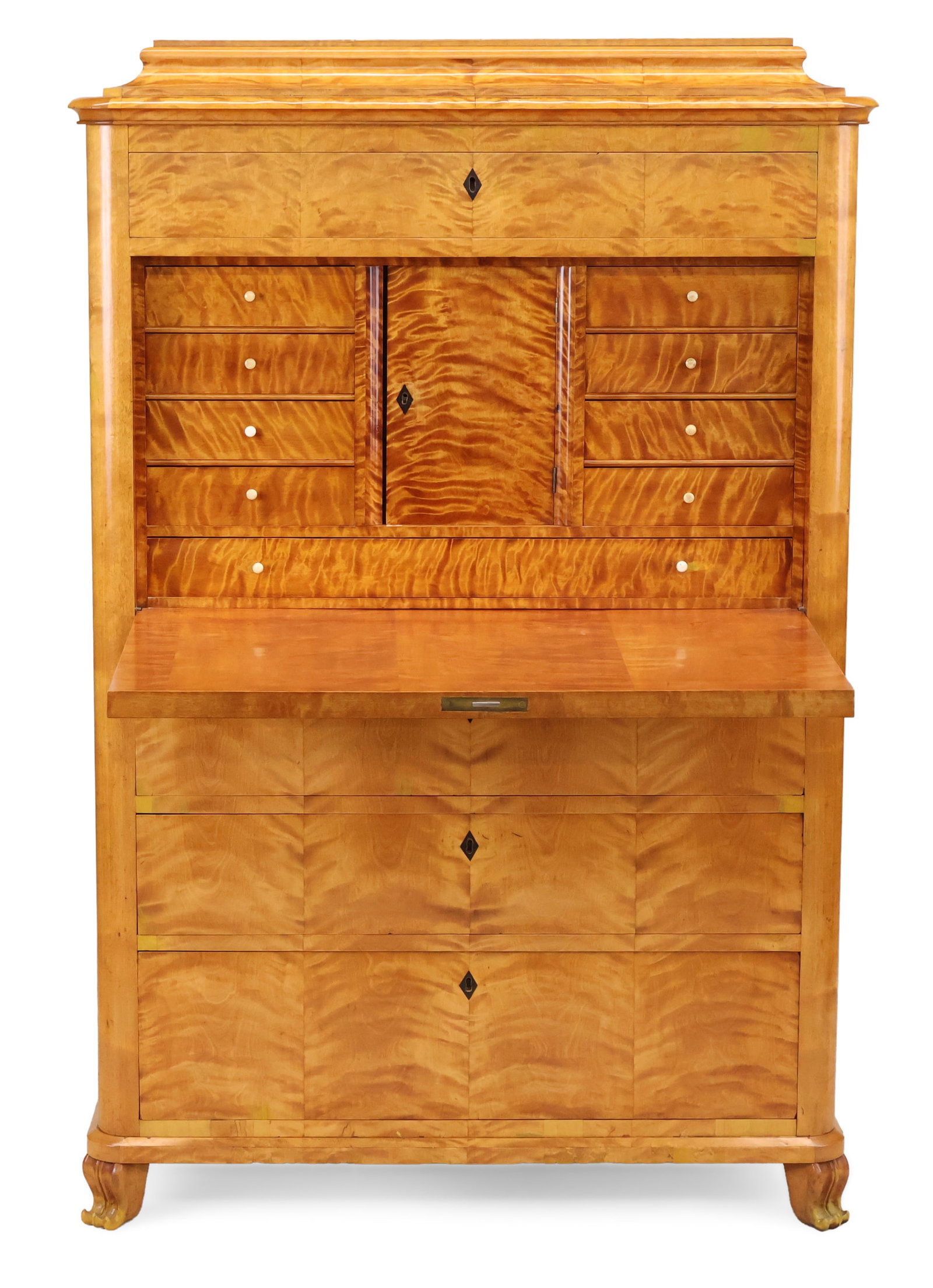 Biedermeier Figured Birch and Part-Ebonized Secretaire A Abattant (1 of 13)