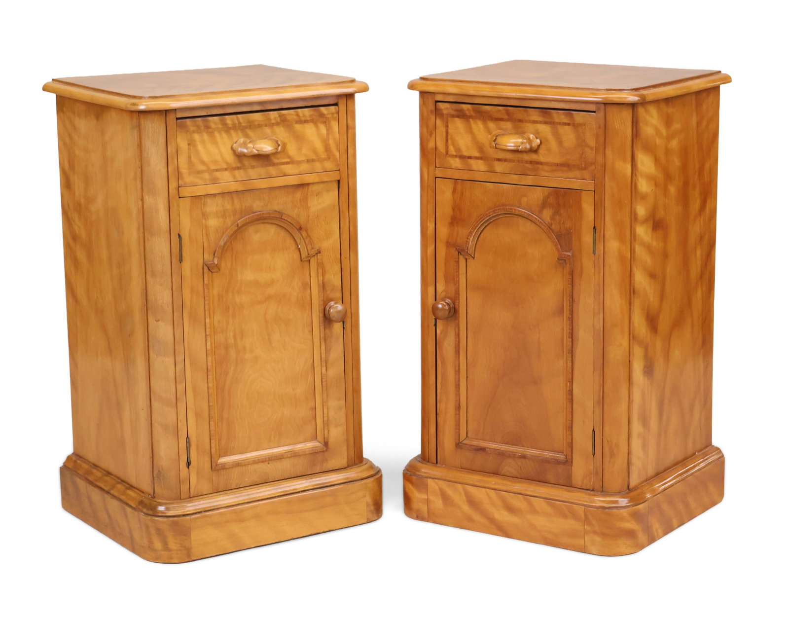 Pair of Victorian Tulipwood-Inlaid Figured Maple Night Stands (1 of 11)