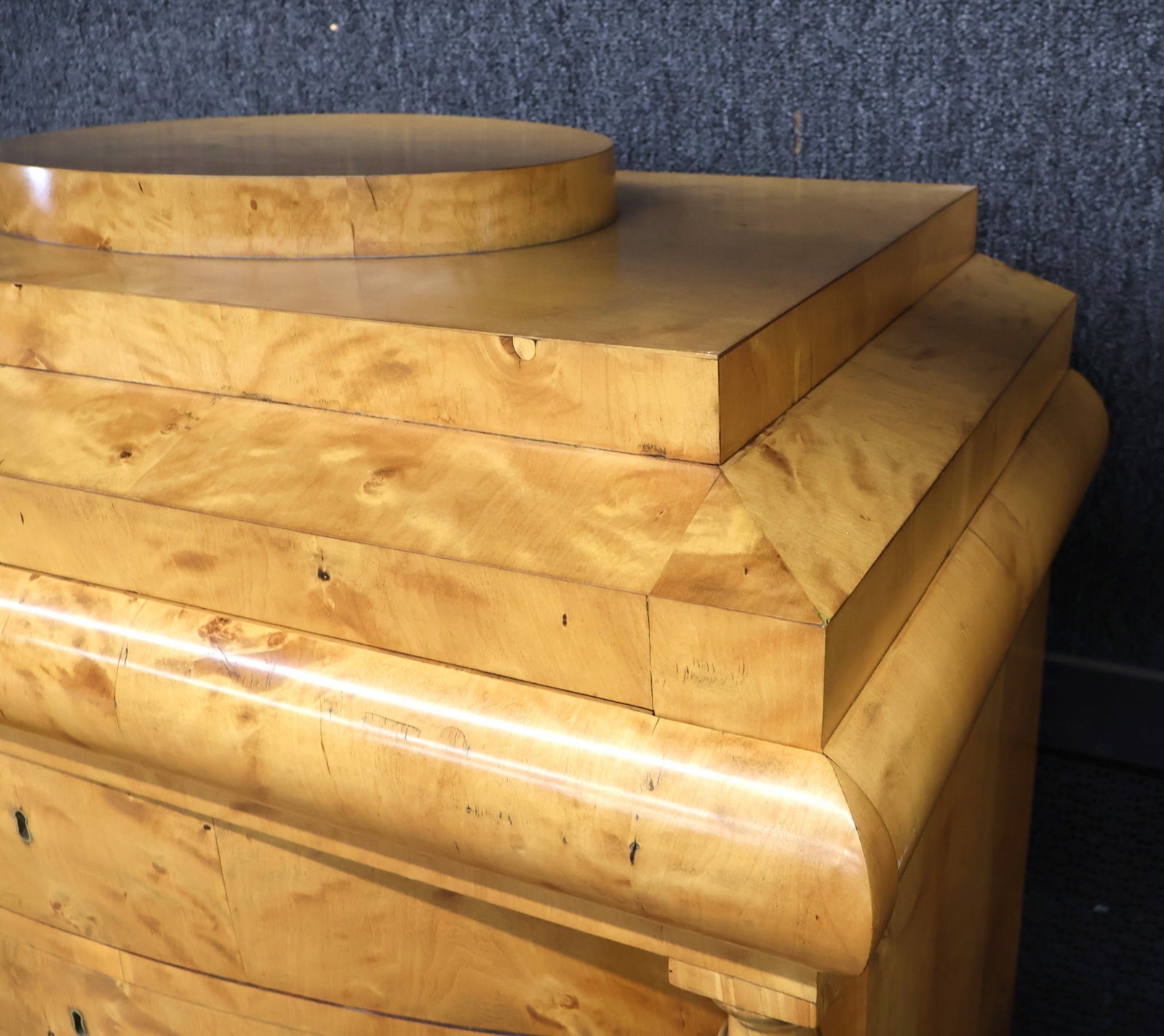 Biedermeier Figured Birch Commode - 13