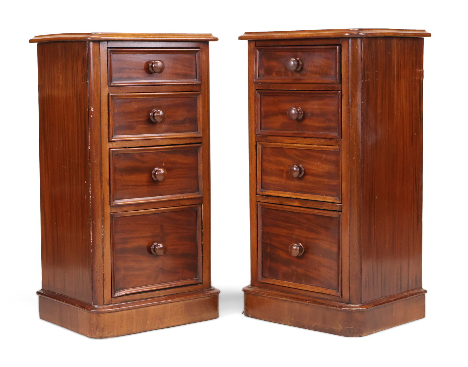 Pair of English Mahogany Small Chests-of-Drawers: Pair of English Mahogany Small Chests-of-Drawers 19th C. and later Provenance: Acquired from Ronald Harman and Tony Backhurst, London, 24 April 1993 32 1/4 x 16 1/2 x 13 1/2 in. (81.9 x 41.9 x 34.3