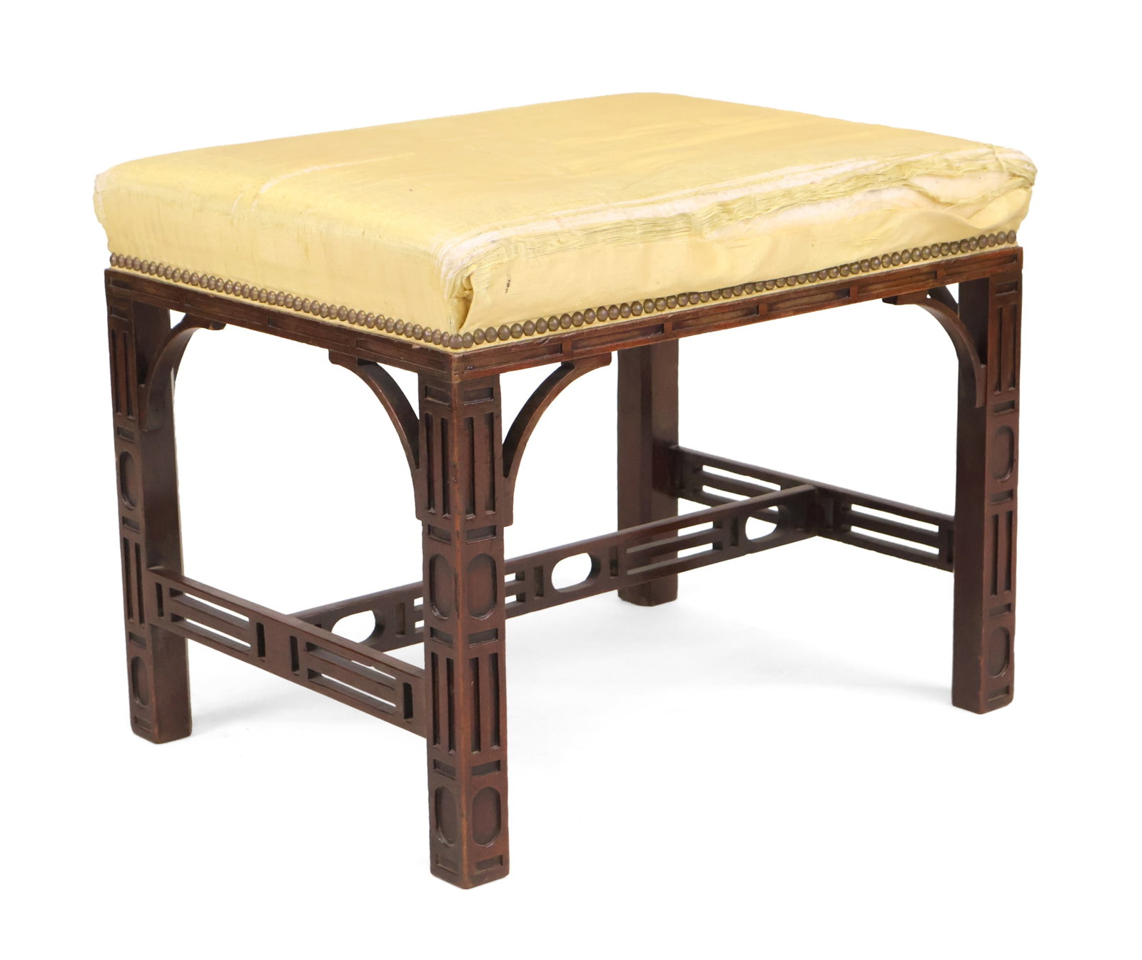 George III Chinese Chippendale Mahogany Stool (1 of 11)