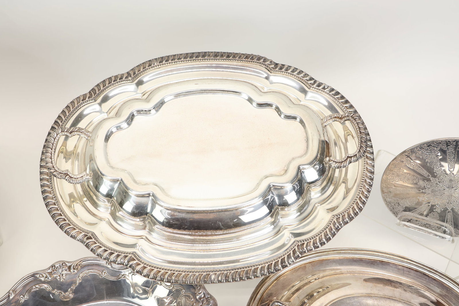 Group of Assorted Silver Plated Serving Articles - 3