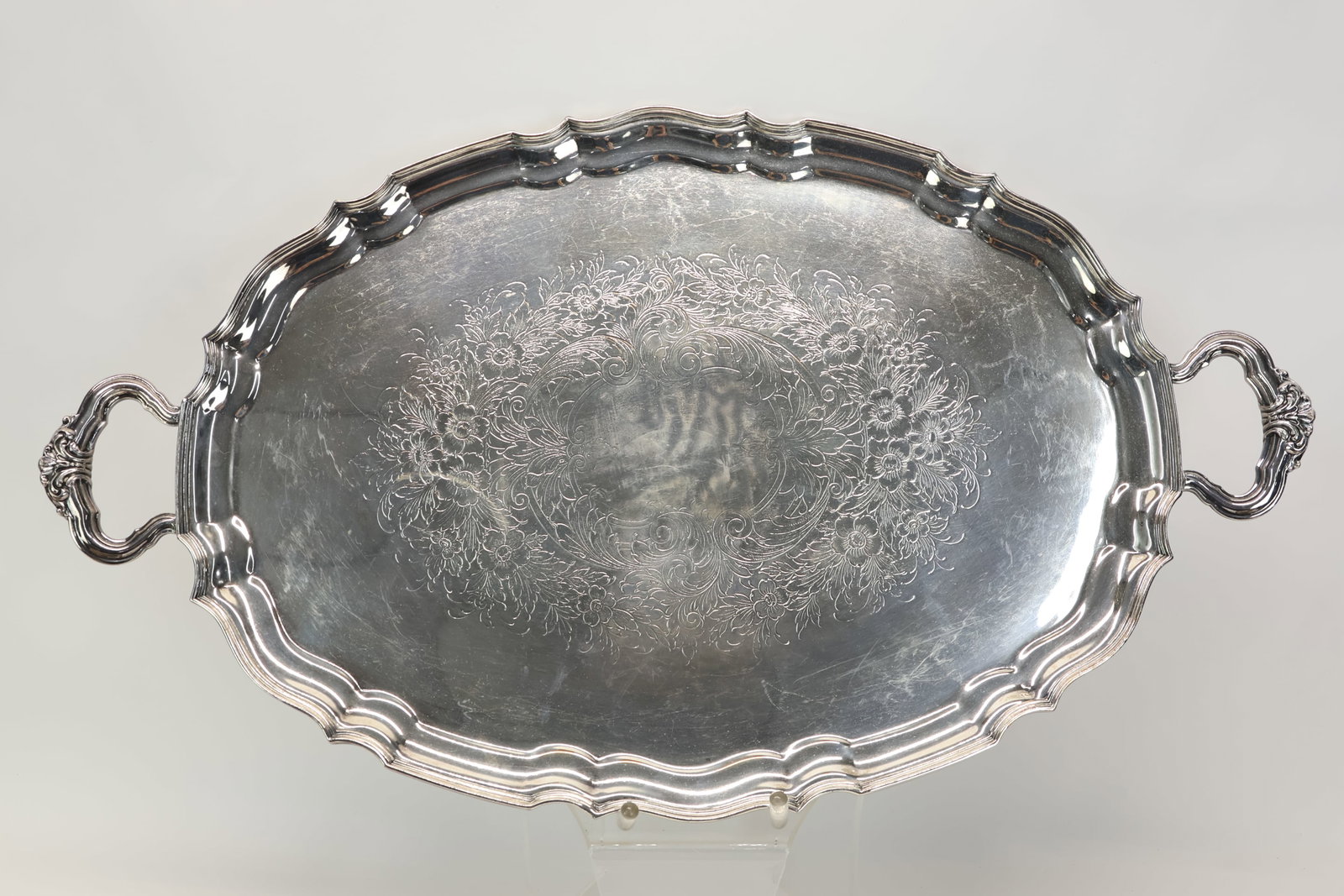 Silver Plated Double Handled Serving Tray - 2
