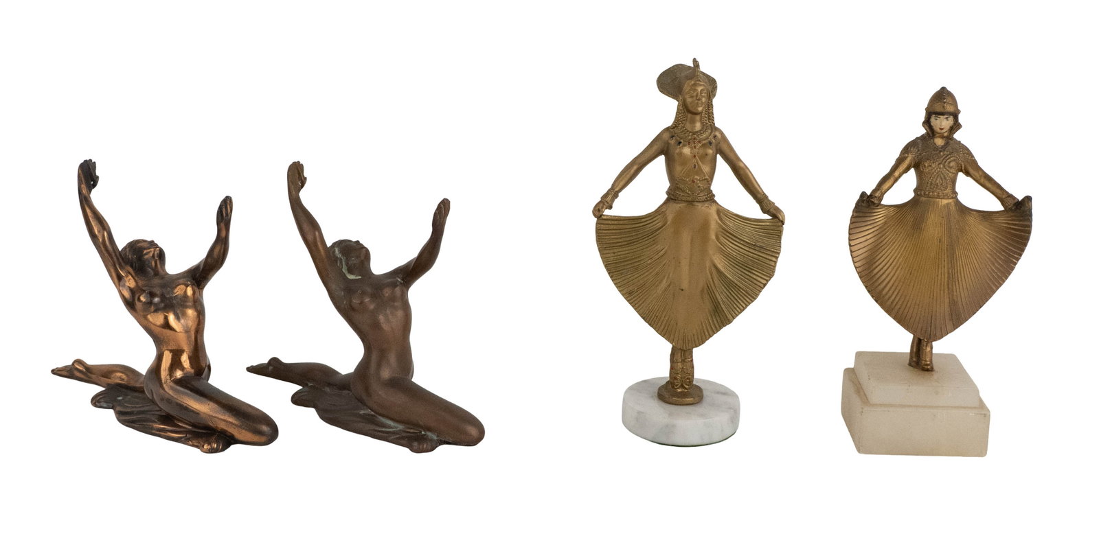 Four Art Deco Painted Metal Figures of Women (1 of 6)