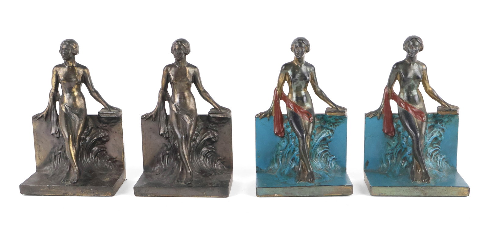 Two Pairs of Art Deco Bookends of Women Reading (1 of 14)