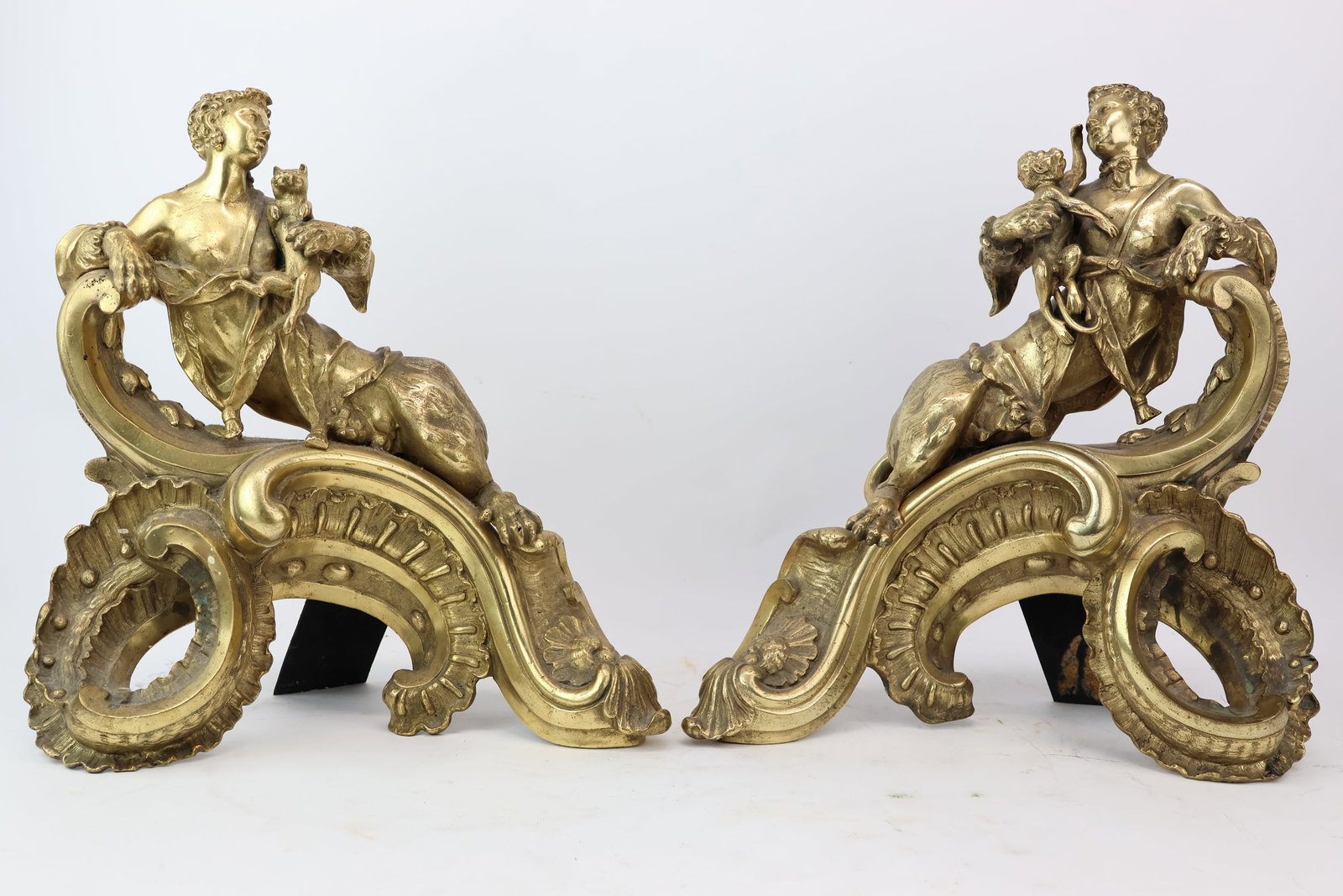 Pair of Louis XV Style Gilt Bronze Chenets (1 of 18)