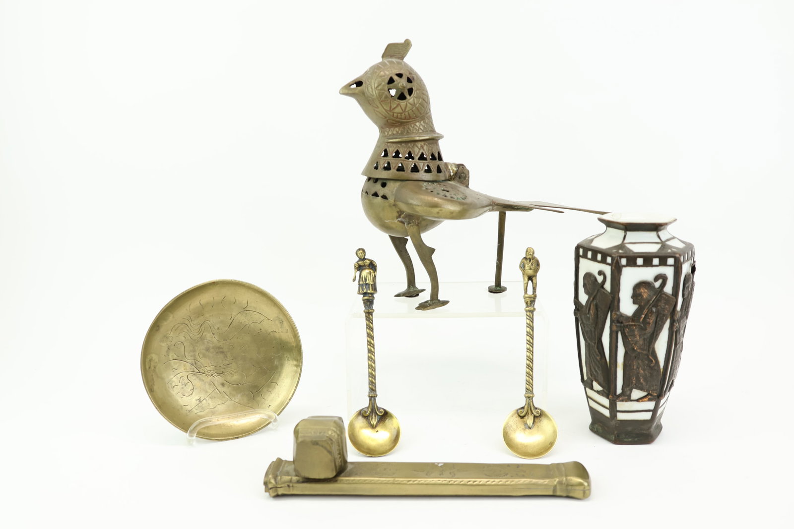 Antique Brass Divit Pen Case and Ink Well (1 of 18)