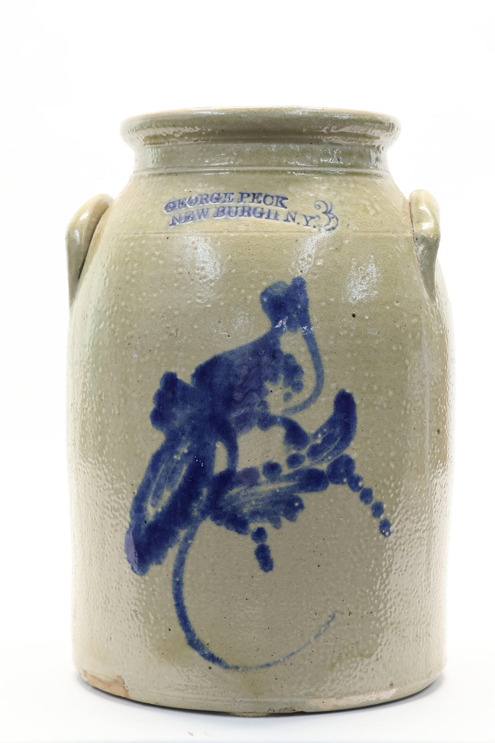 George Peck Newburgh, New York Three-Gallon Stoneware Crock (1 of 13)