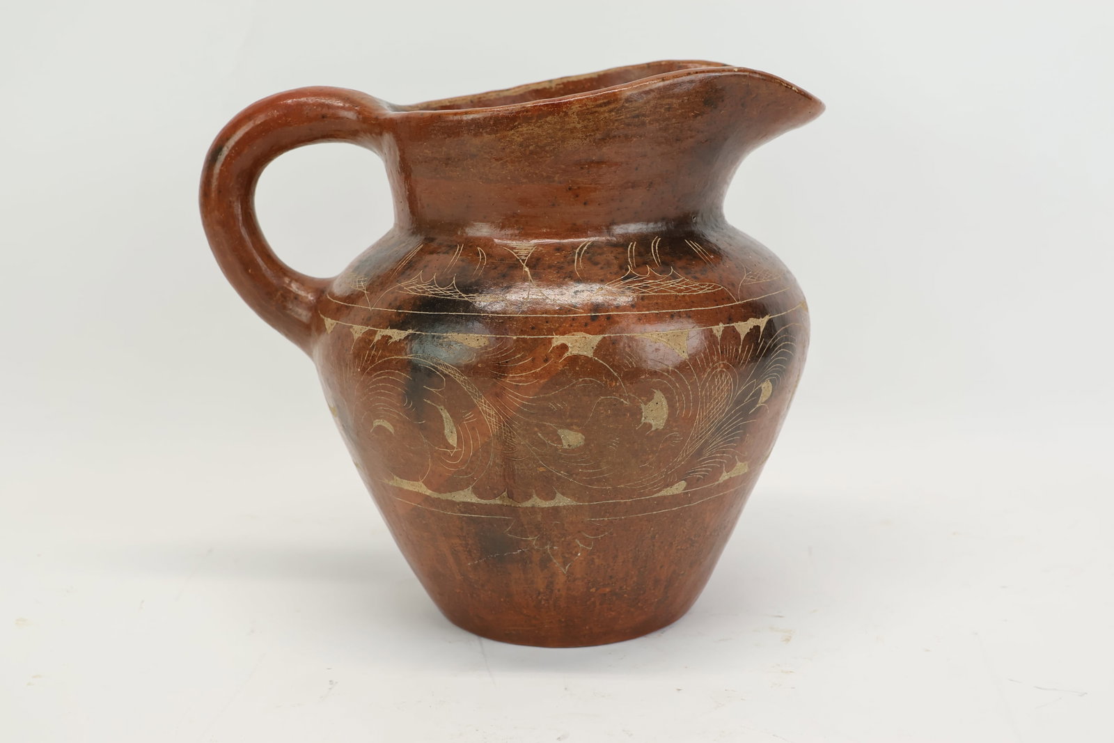 Vintage Handmade Redware Pitcher (1 of 6)