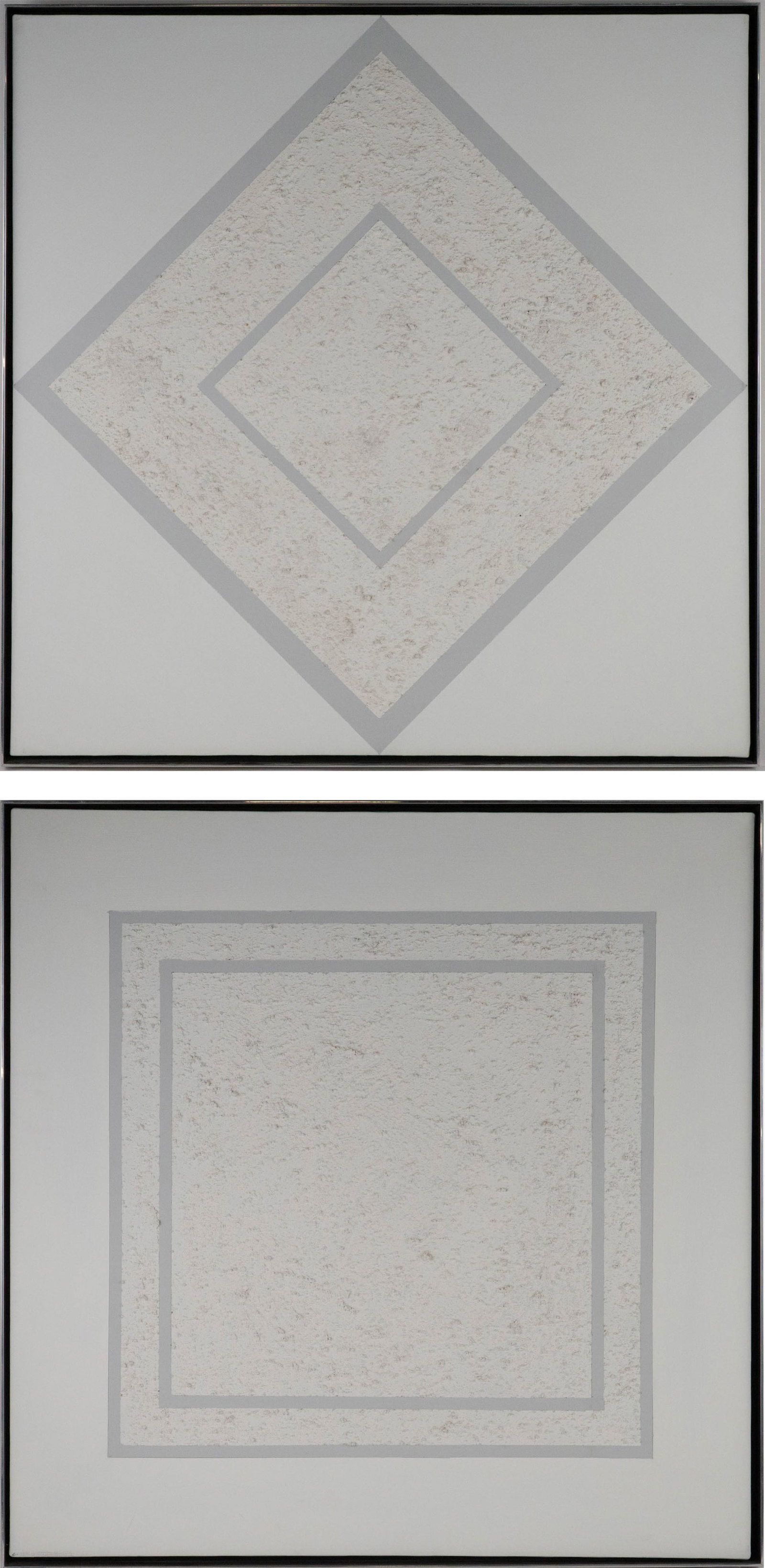 Two Monochromatic Geometric, Mixed Medias on Canvas (1 of 11)