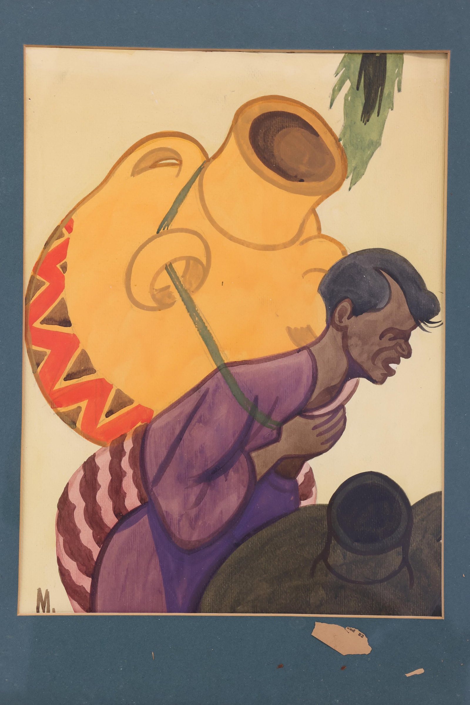 Mixed Media Watercolor on Paper of Laborer (1 of 4)