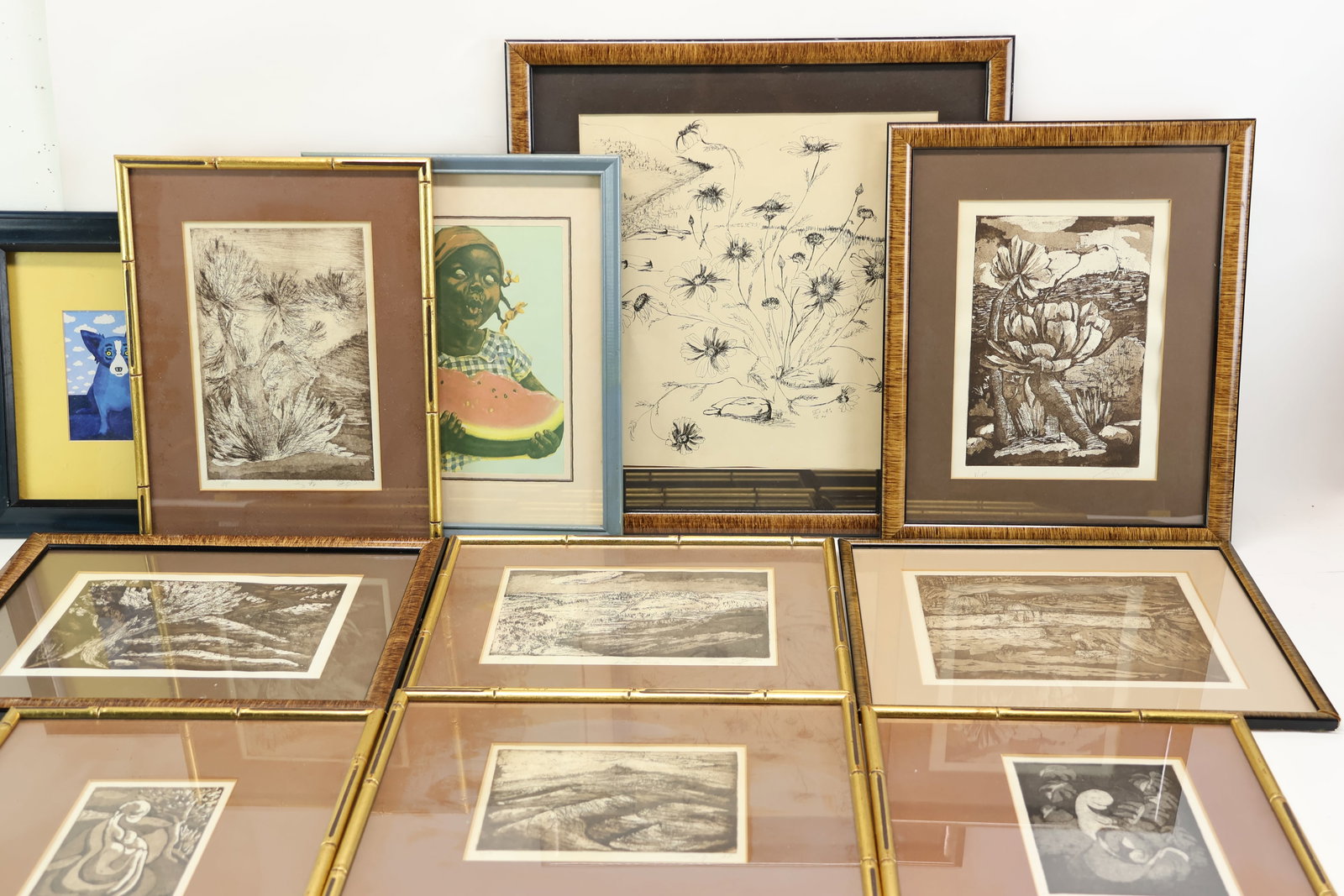 Eight Black and White Intaglio Prints (1 of 14)