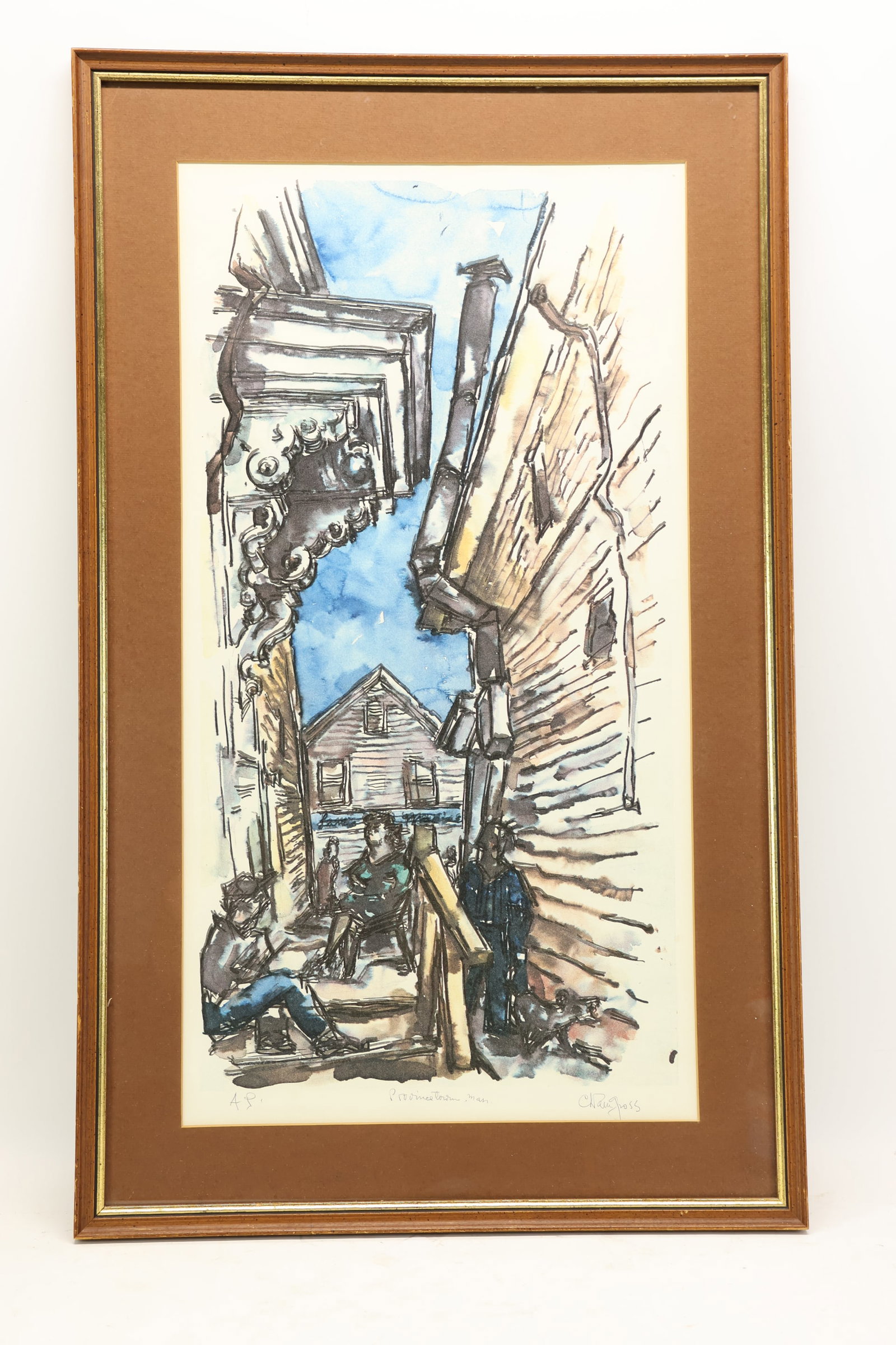Vintage Chaim Gross New England Street Scene AP Lithograph (1 of 8)