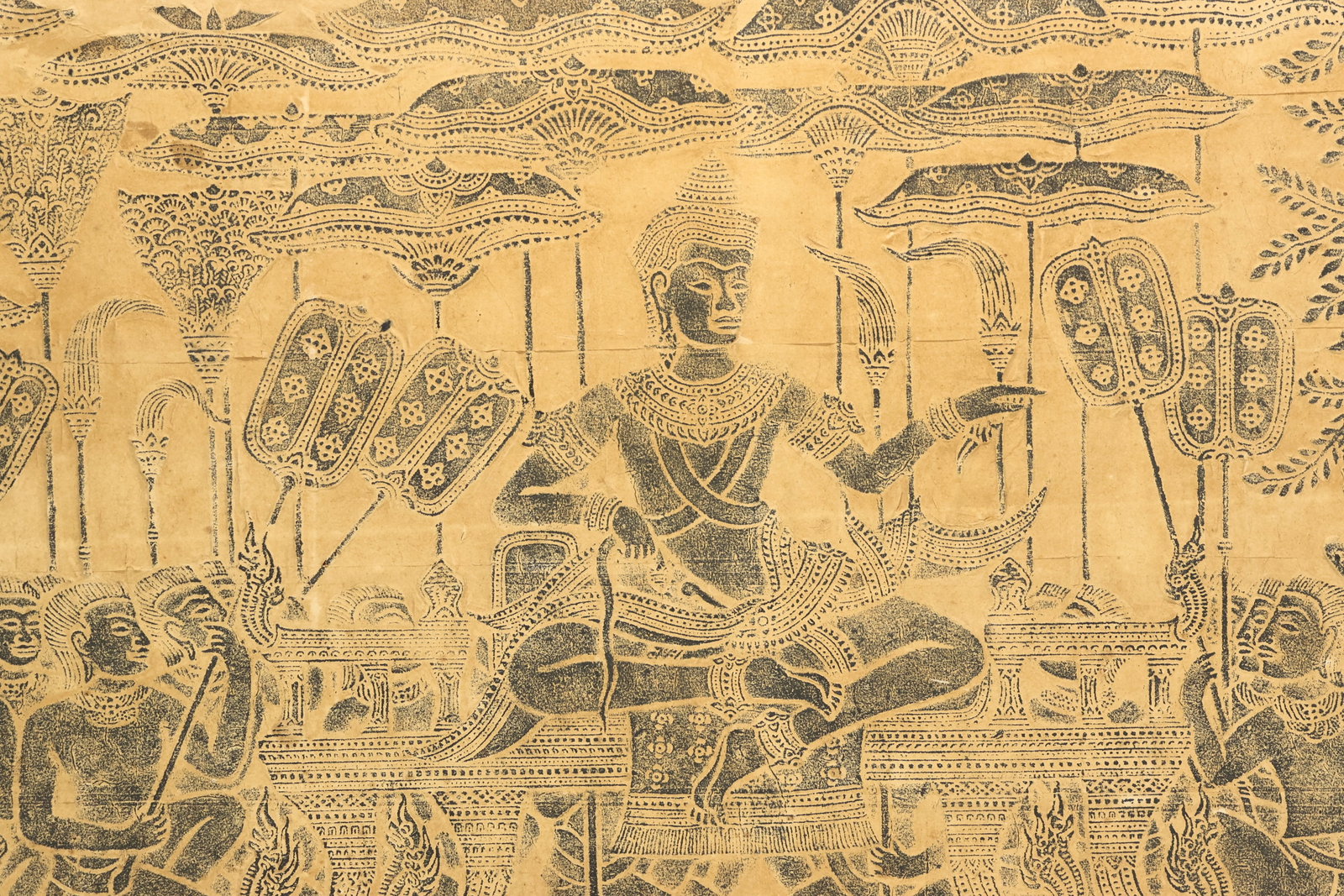 Vintage King Suryavarman II Embossed Temple Rubbing (1 of 4)