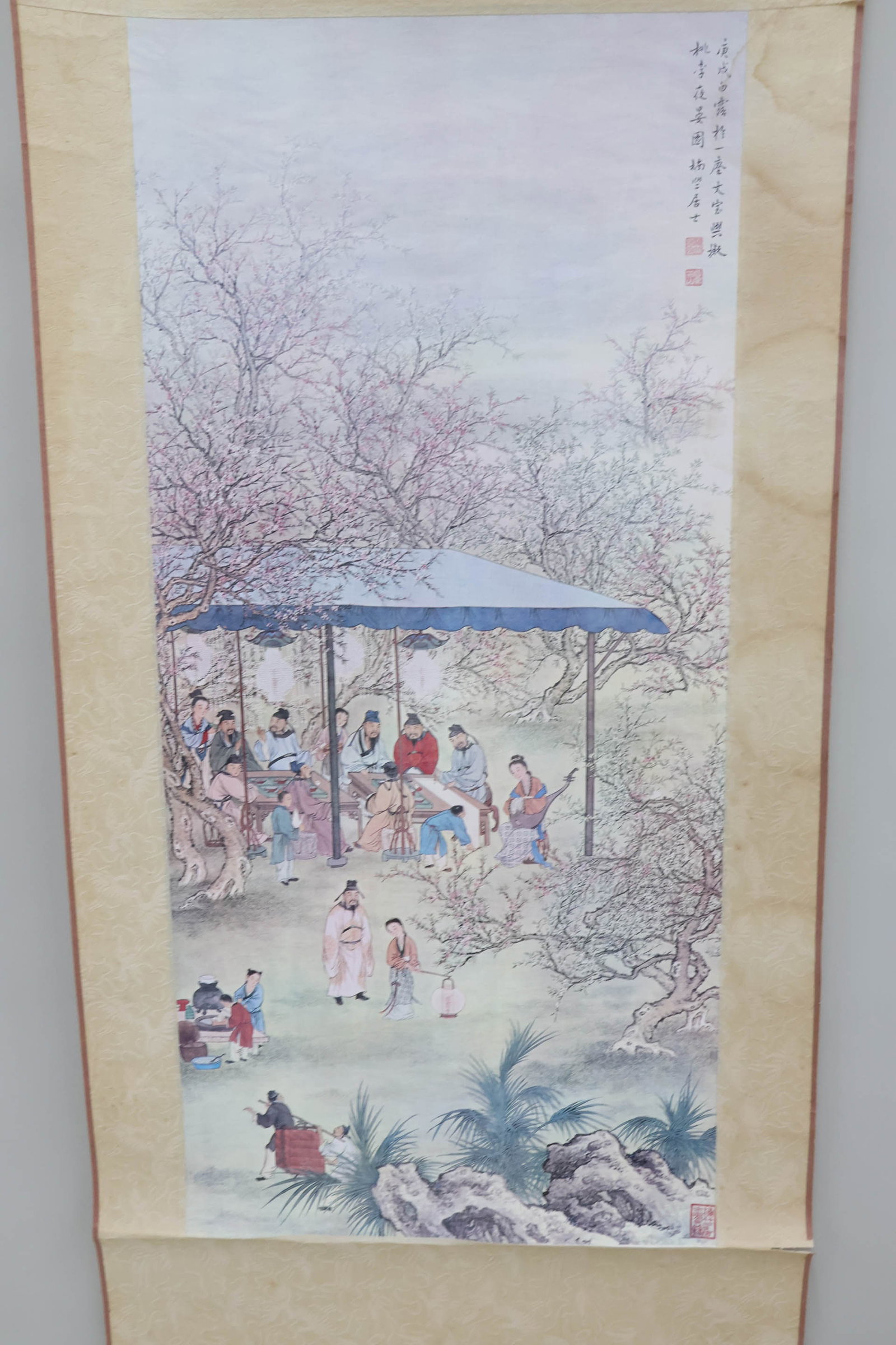 Vintage Pair Asian Shadow Boxes Back Lighted - 8