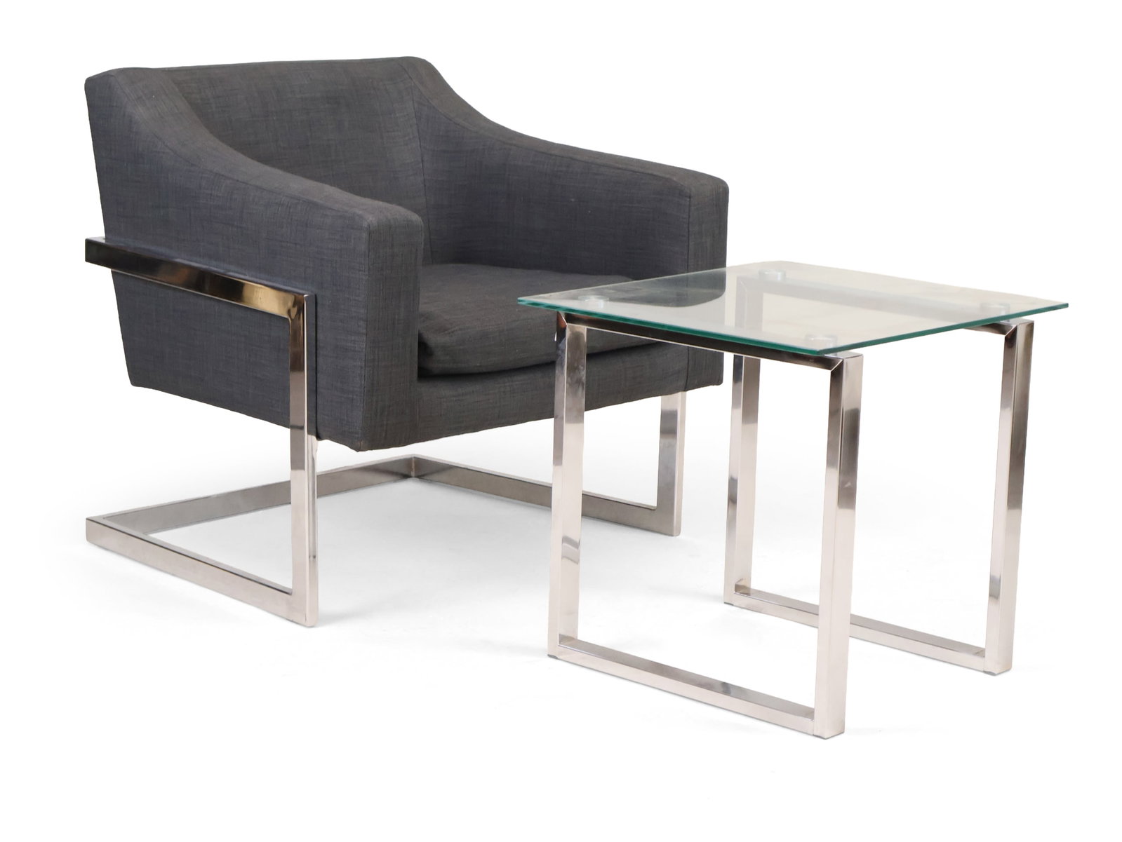 Contemporary Coaster Fine Furniture Style Chris Grey and Chrome Accent Chair (1 of 13)