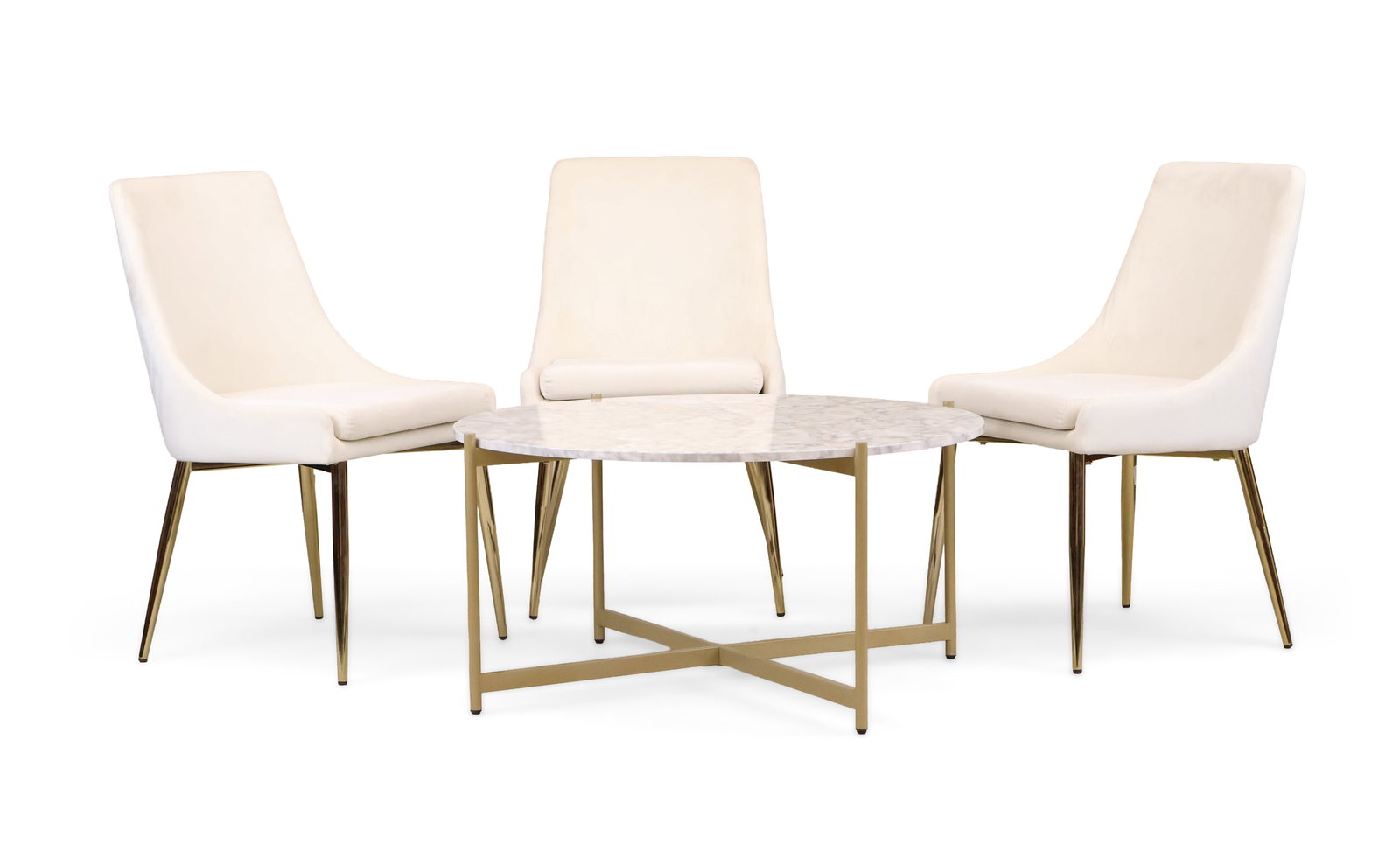 Nathan James Piper Round Faux-Marble and Gold-Toned Metal Coffee Table (1 of 13)