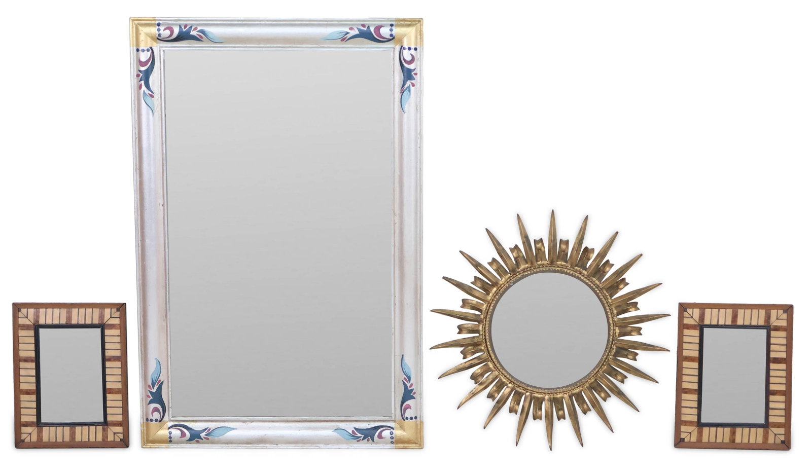 Pair of Diminutive Inlaid Wood Mirrors (1 of 17)