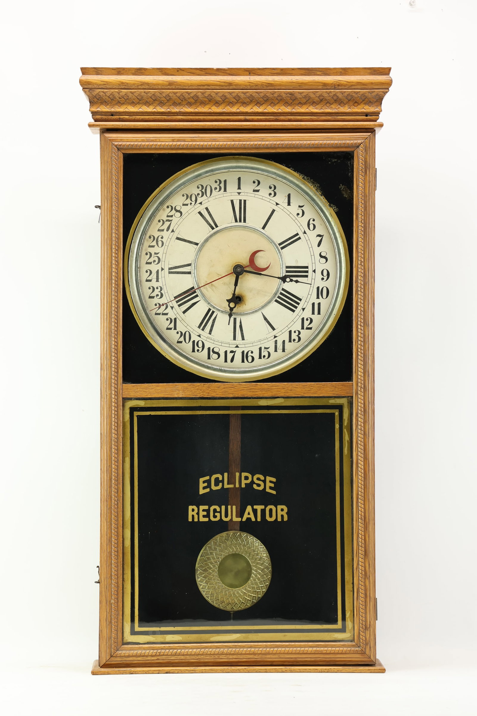 Antique Eclipse Regulator Wall Clock (1 of 9)
