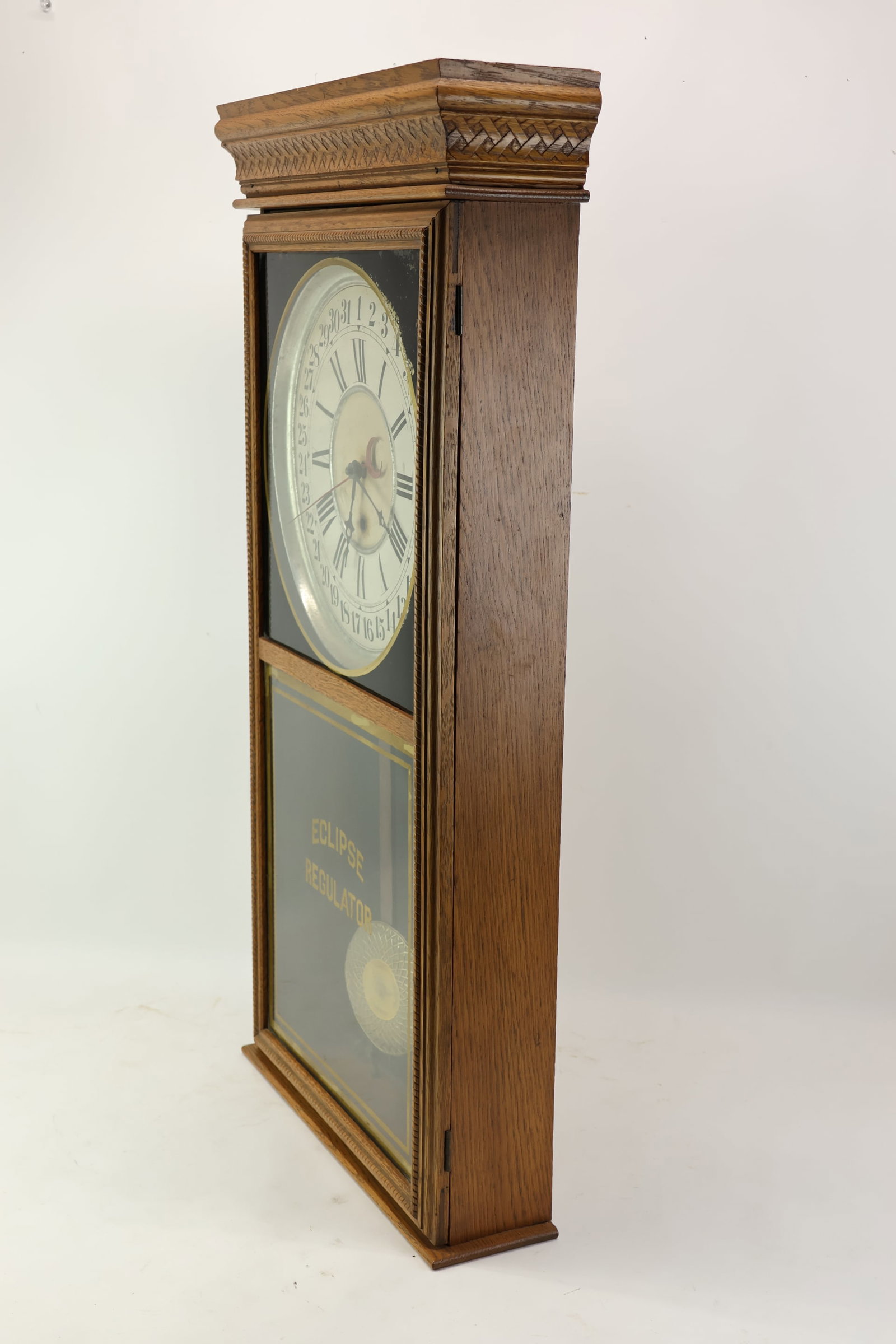 Antique Eclipse Regulator Wall Clock - 8