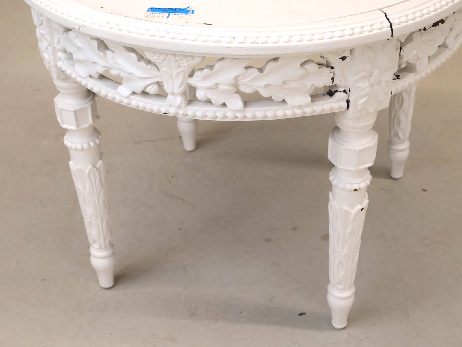 Neoclassical Style White-Painted Circular Low Table - 2