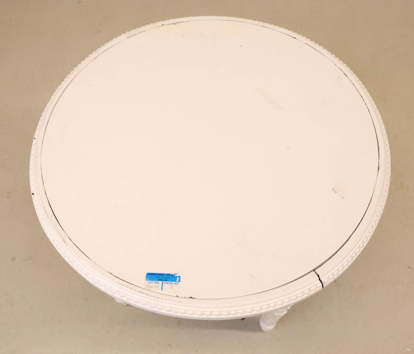 Neoclassical Style White-Painted Circular Low Table - 5