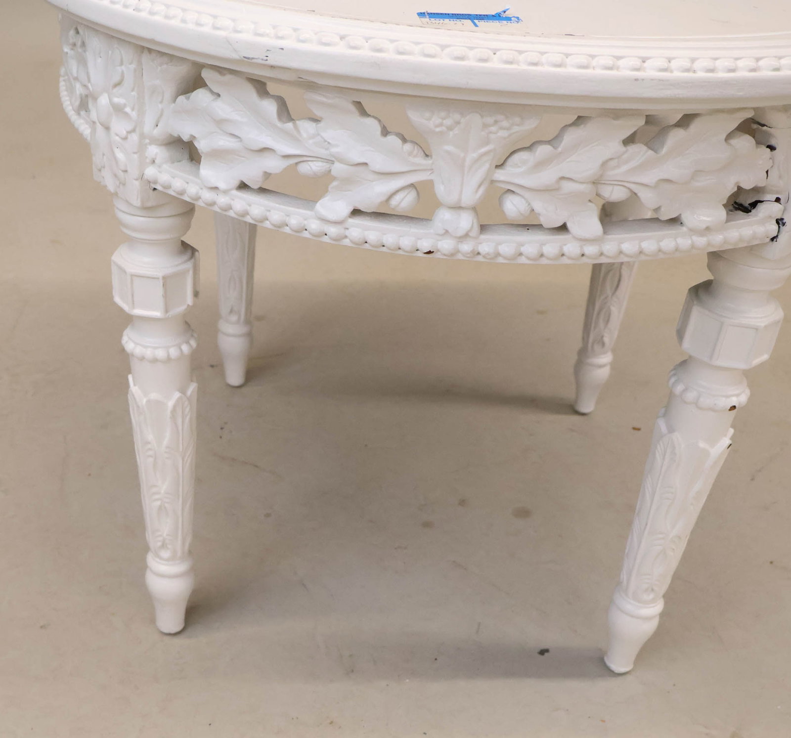 Neoclassical Style White-Painted Circular Low Table - 6