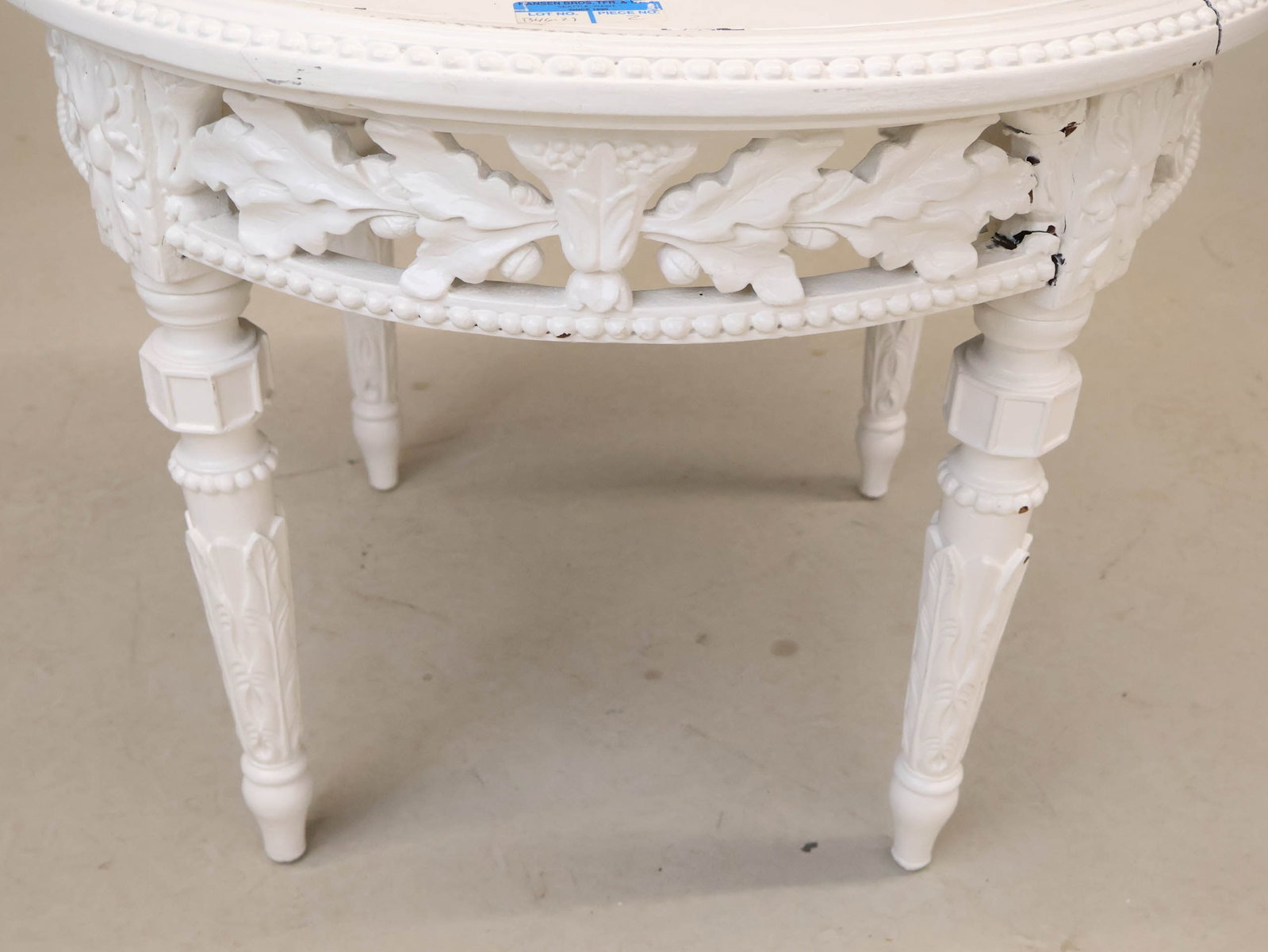 Neoclassical Style White-Painted Circular Low Table - 7