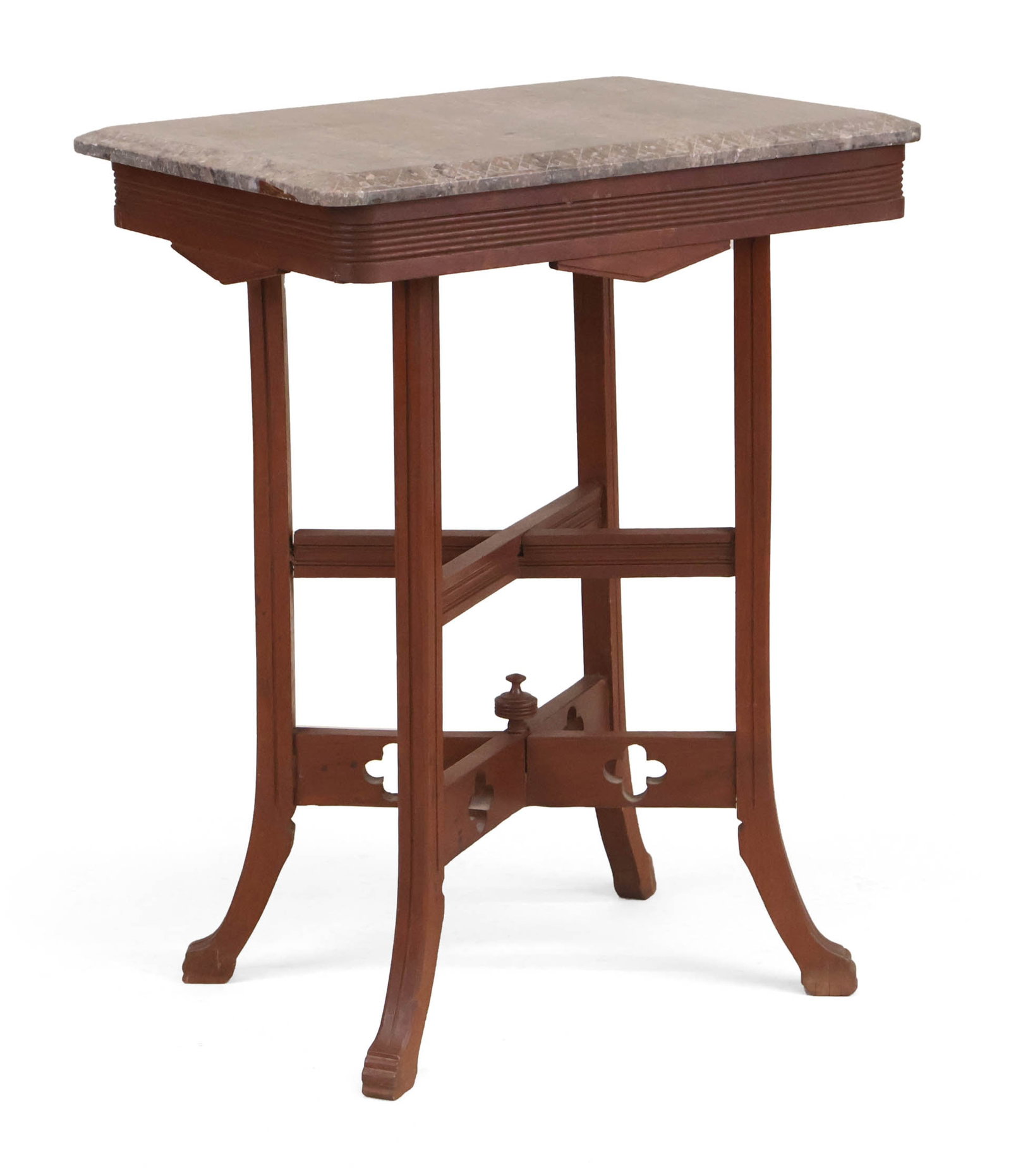 Victorian Walnut Marble Top Side Table (1 of 10)