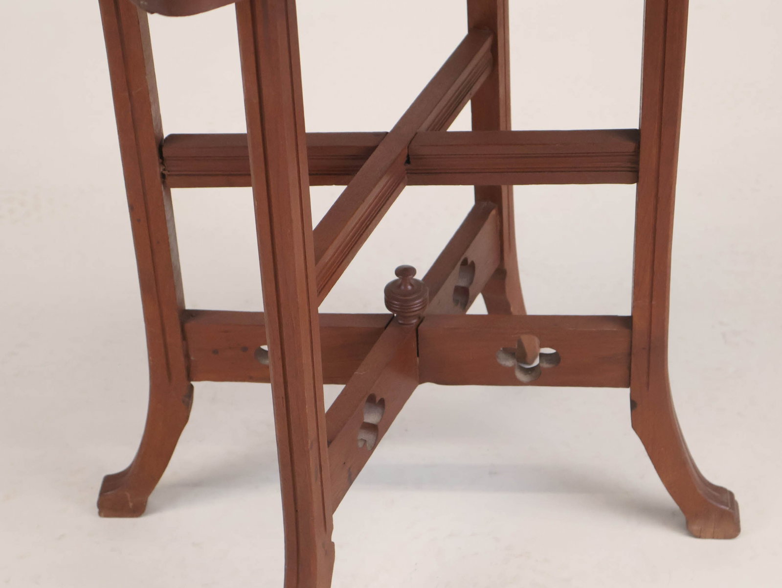 Victorian Walnut Marble Top Side Table - 5