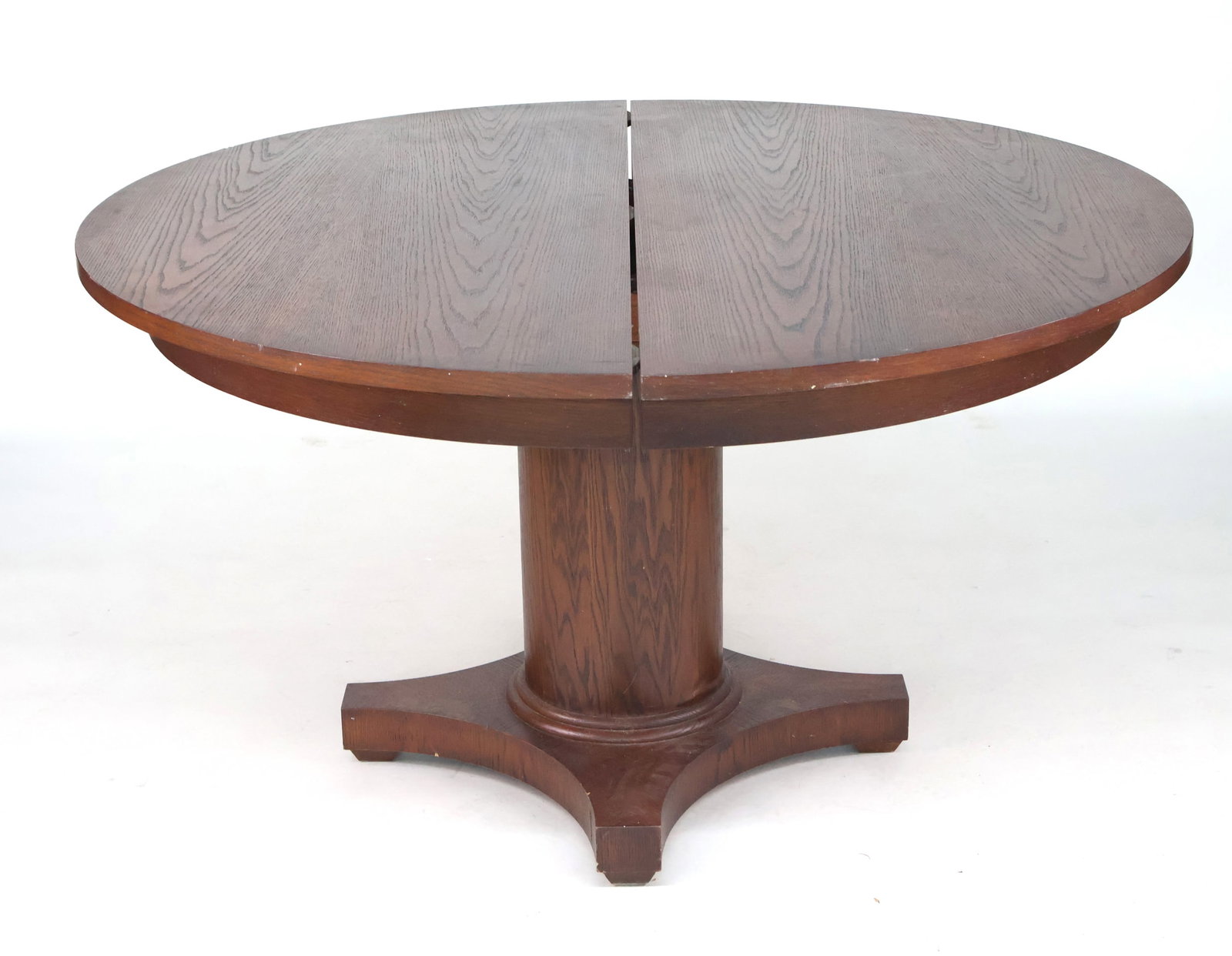 Mission Style Oak Circular Dining Table - 2