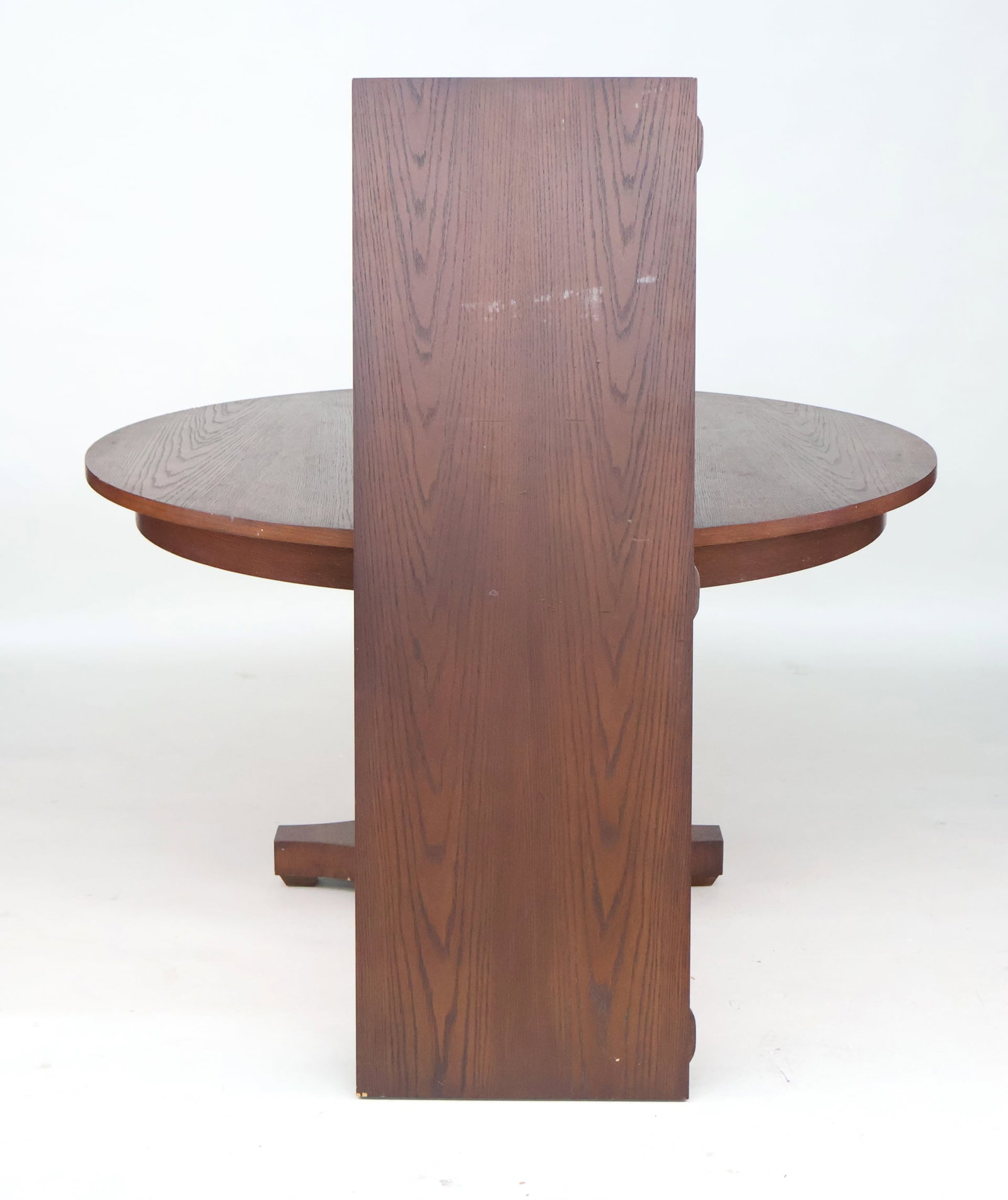 Mission Style Oak Circular Dining Table - 3