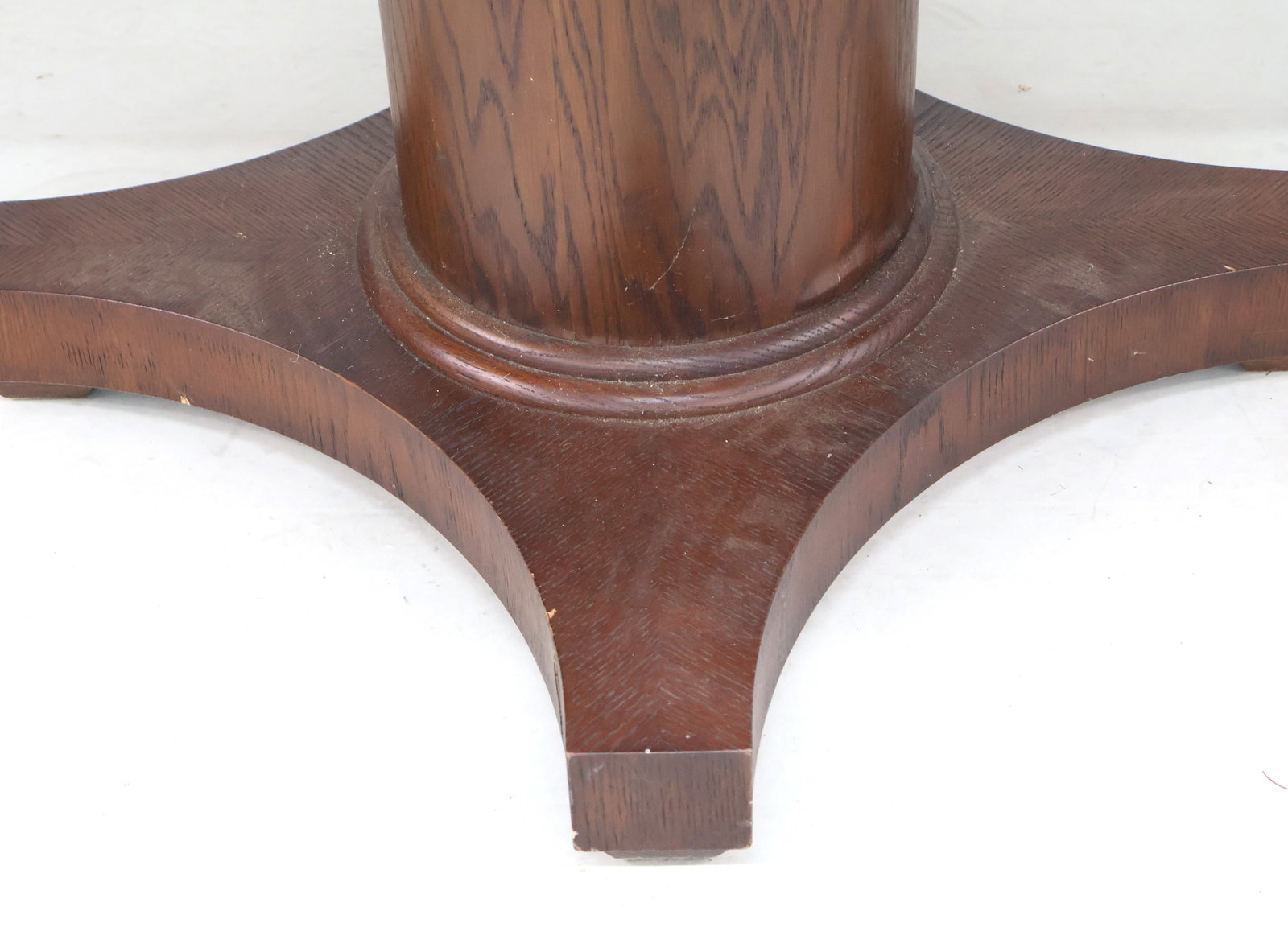 Mission Style Oak Circular Dining Table - 9