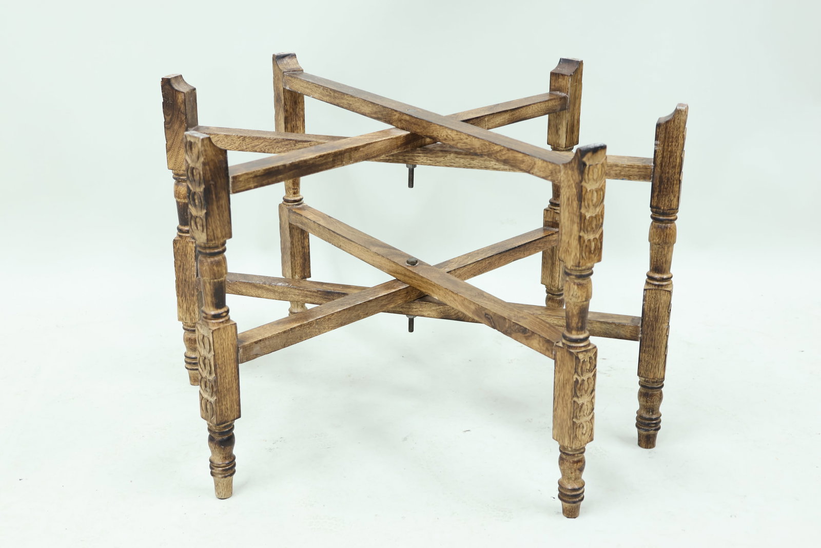 Solid Carved Wood Collapsible Tray Table Base (1 of 3)