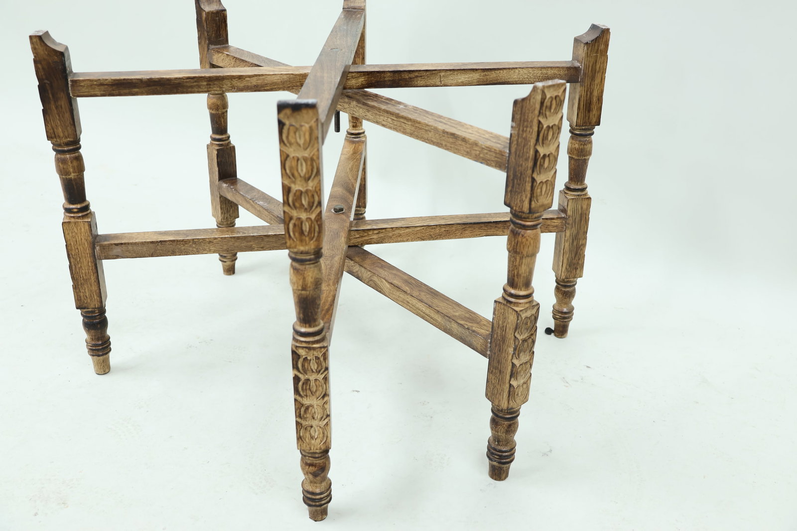 Solid Carved Wood Collapsible Tray Table Base - 3