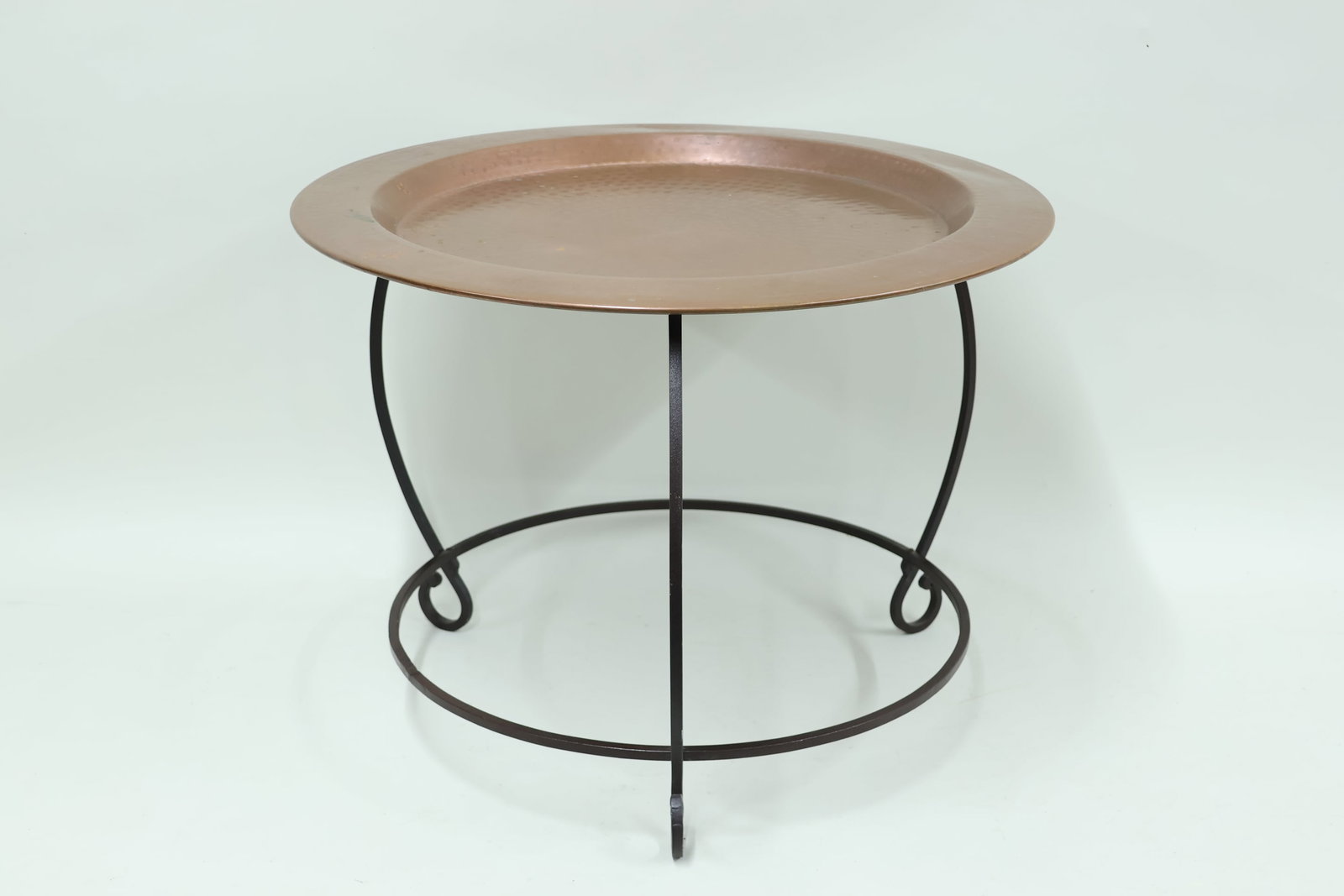 Hammered Copper Inset Top Occasional Table (1 of 7)