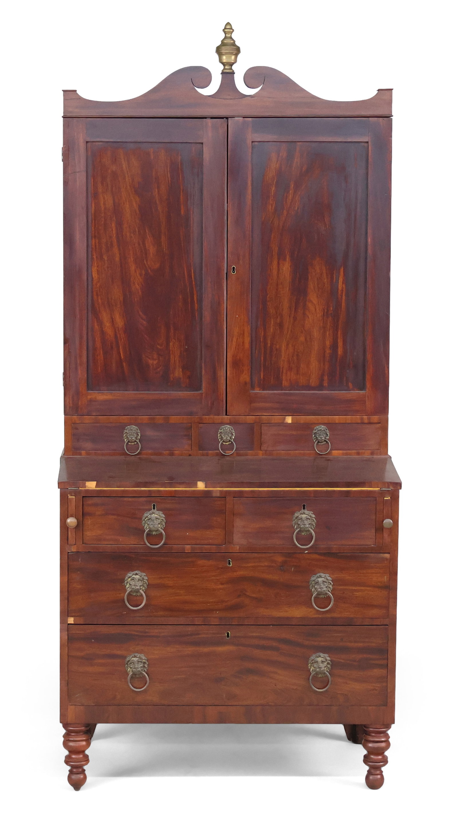 Antique Classical Figured Mahogany Bookcase (1 of 15)