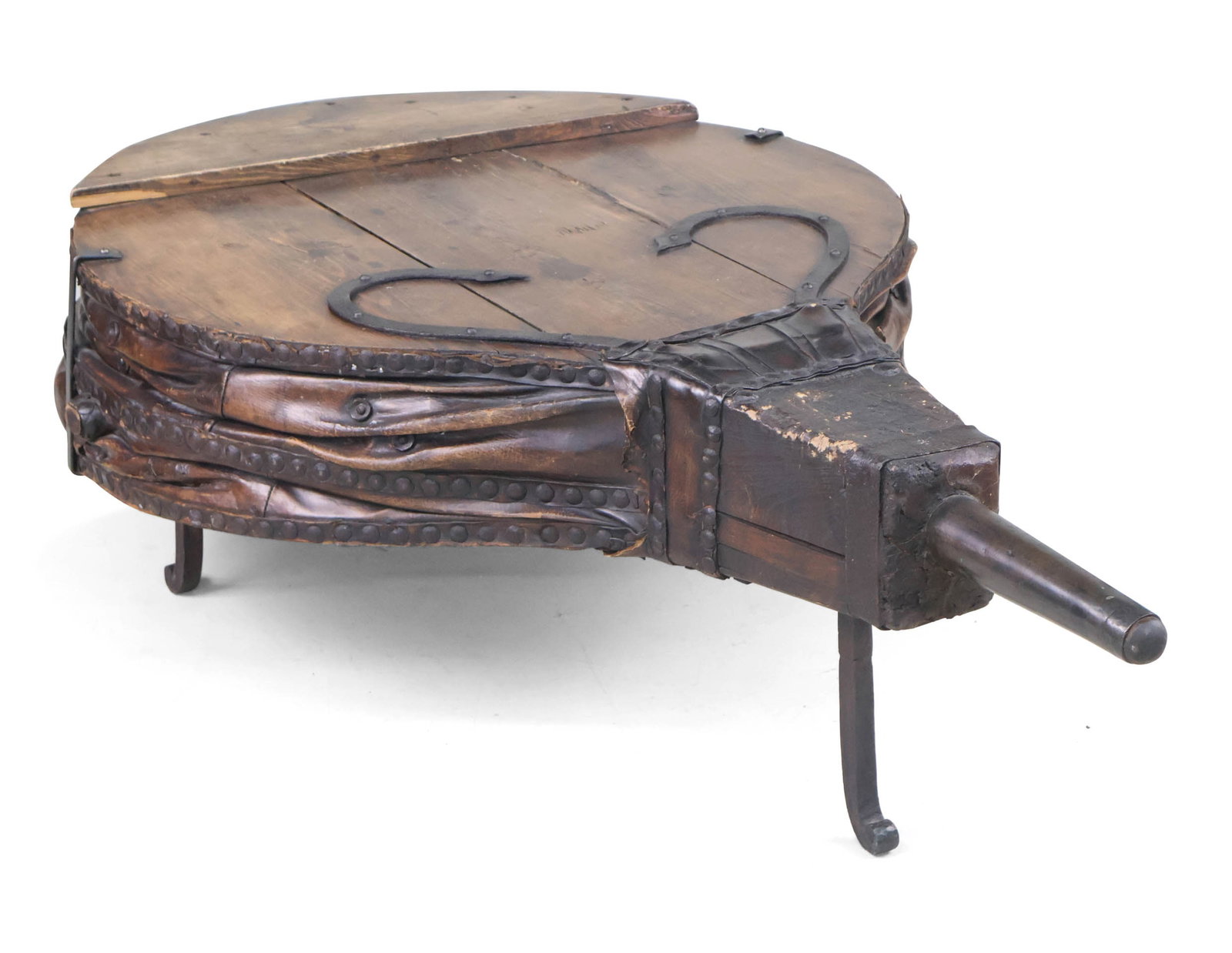 Set of Large Blacksmith Bellows: Set of Large Blacksmith Bellows 19th/20th C. pine, iron, and leather. Surface distress, losses, wear. 18 x 37 x 64 in. (45.7 x 94 x 162.6 cm.)