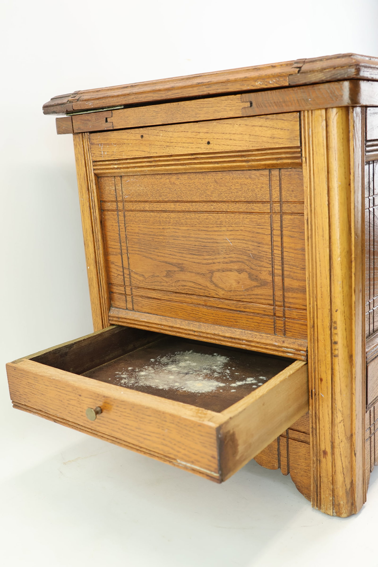 Antique Oak Bedside Commode - 6