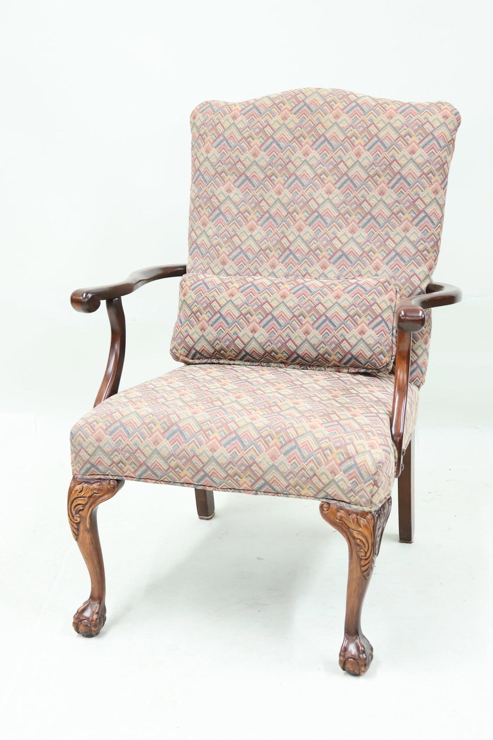 Queen Anne Style Open Armchair (1 of 7)