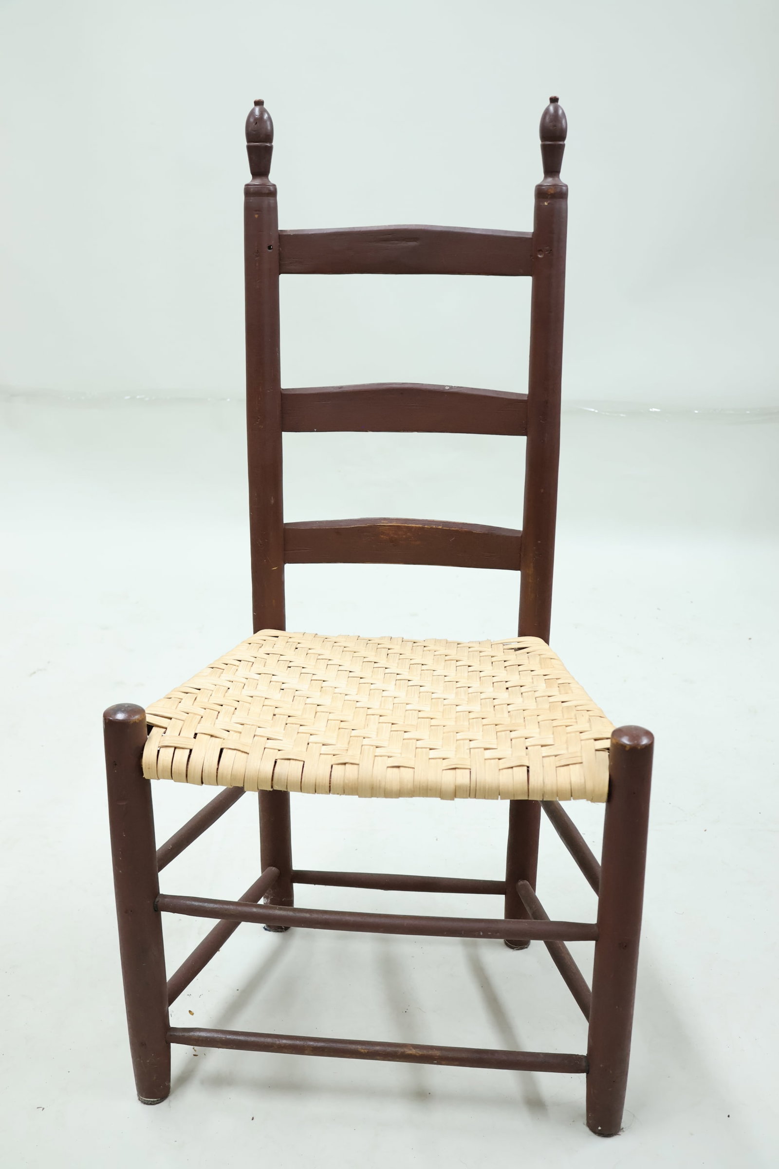 Five Assorted Red Painted Ladderback Primitive Side Chairs - 2