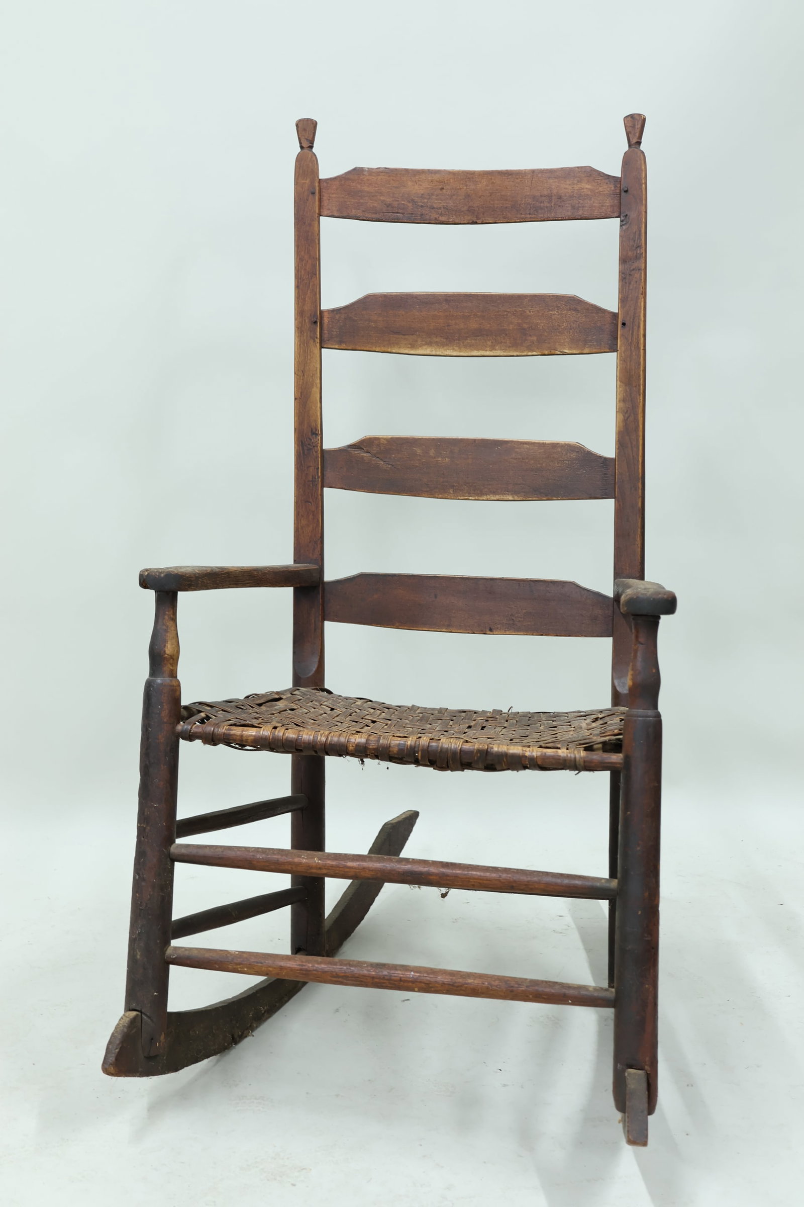 Antique Shaker Style Ladderback Rocking Armchair (1 of 12)
