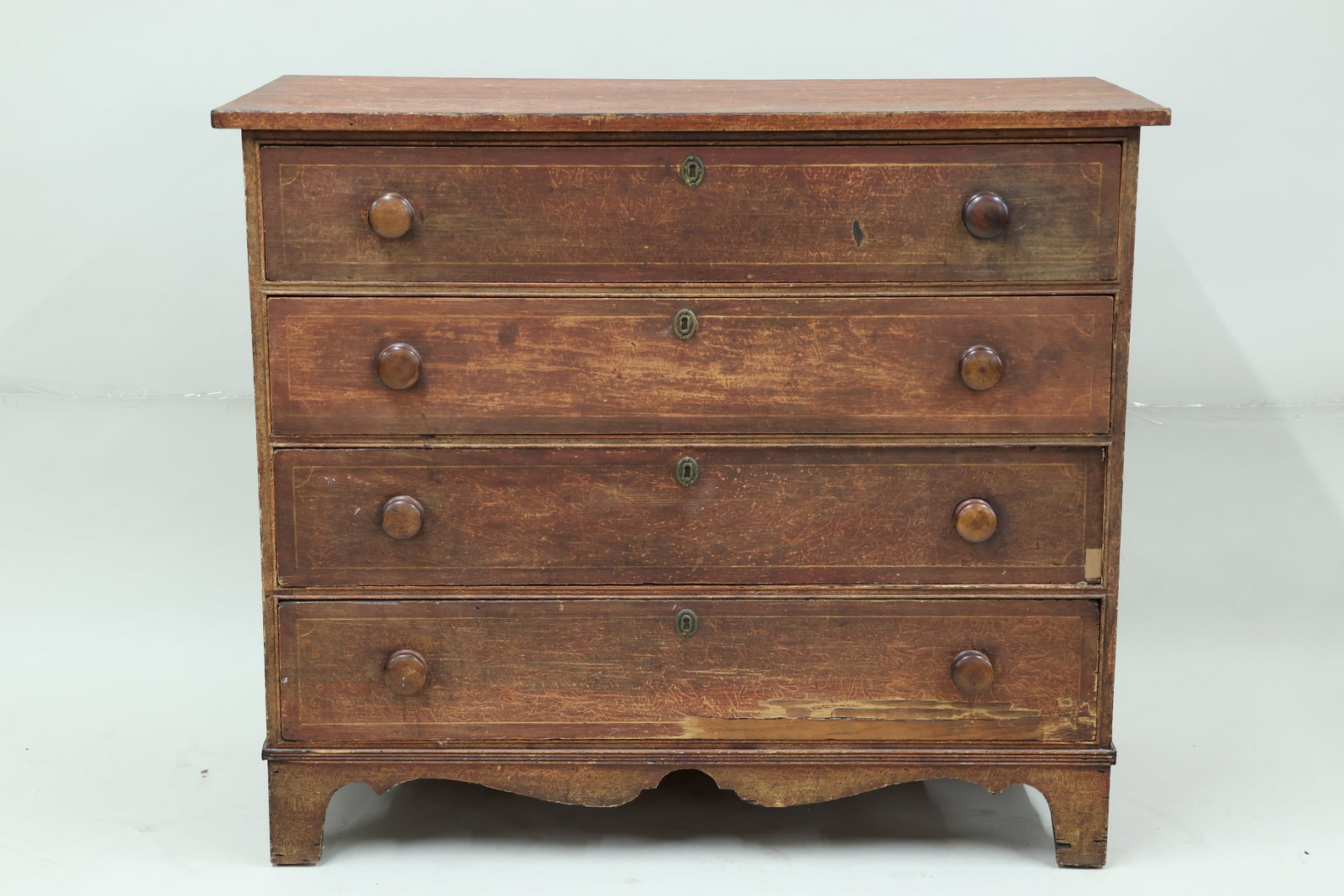 Antique Maine Sponge Painted Chest of Drawers (1 of 13)