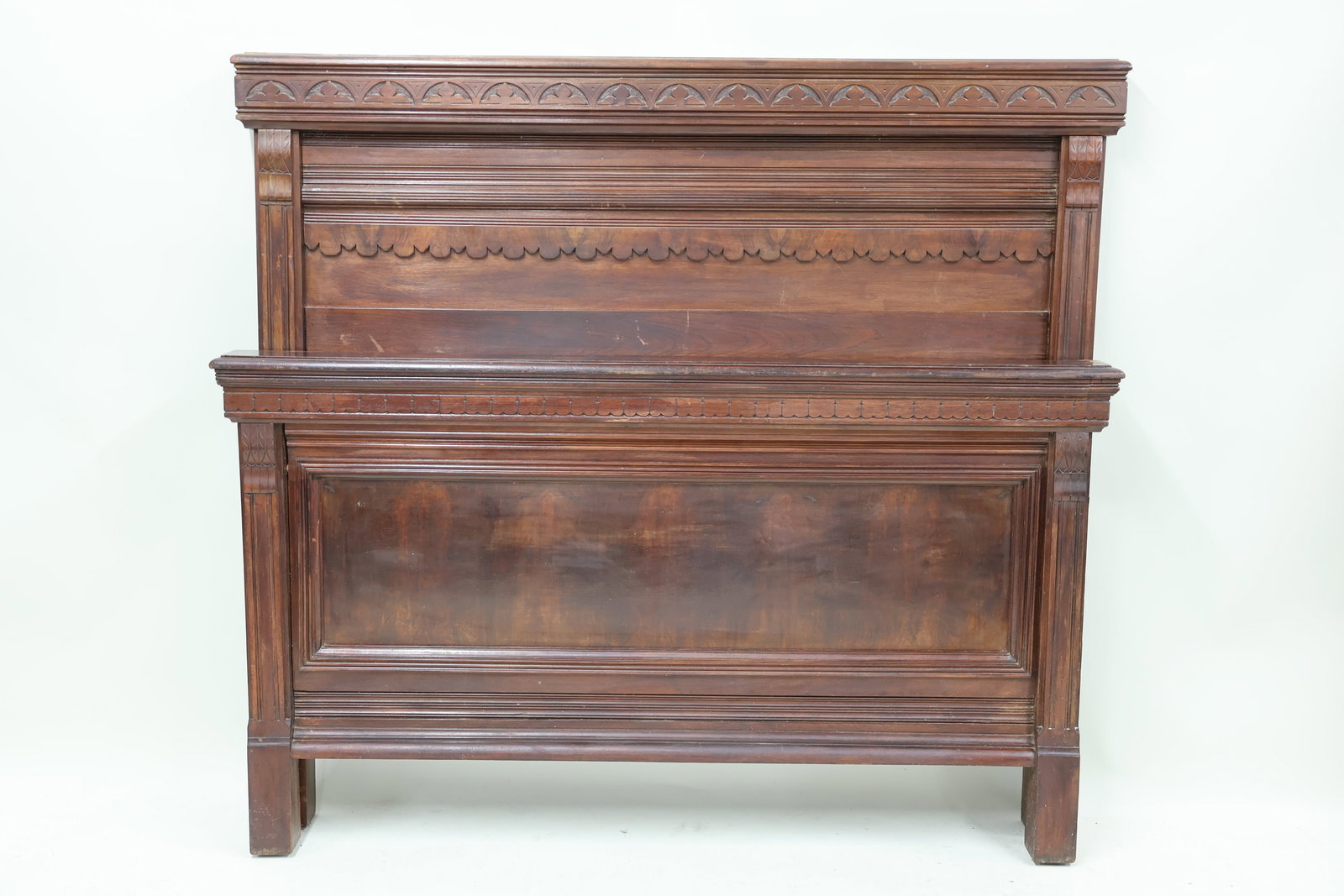 Antique Eastlake Victorian Full Size Walnut Bed (1 of 7)