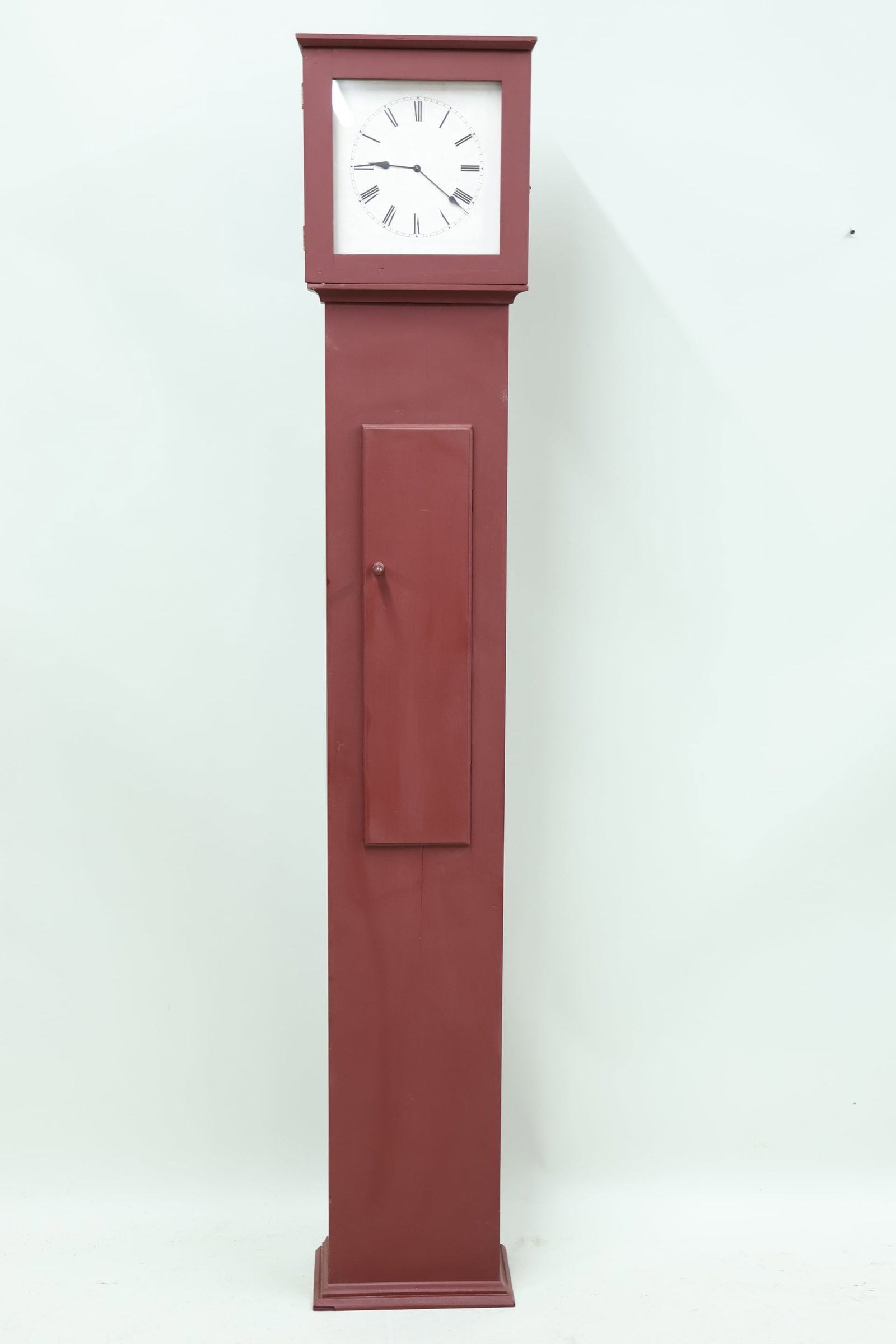 Vintage Shaker Style Red Painted Tall Case Clock (1 of 6)