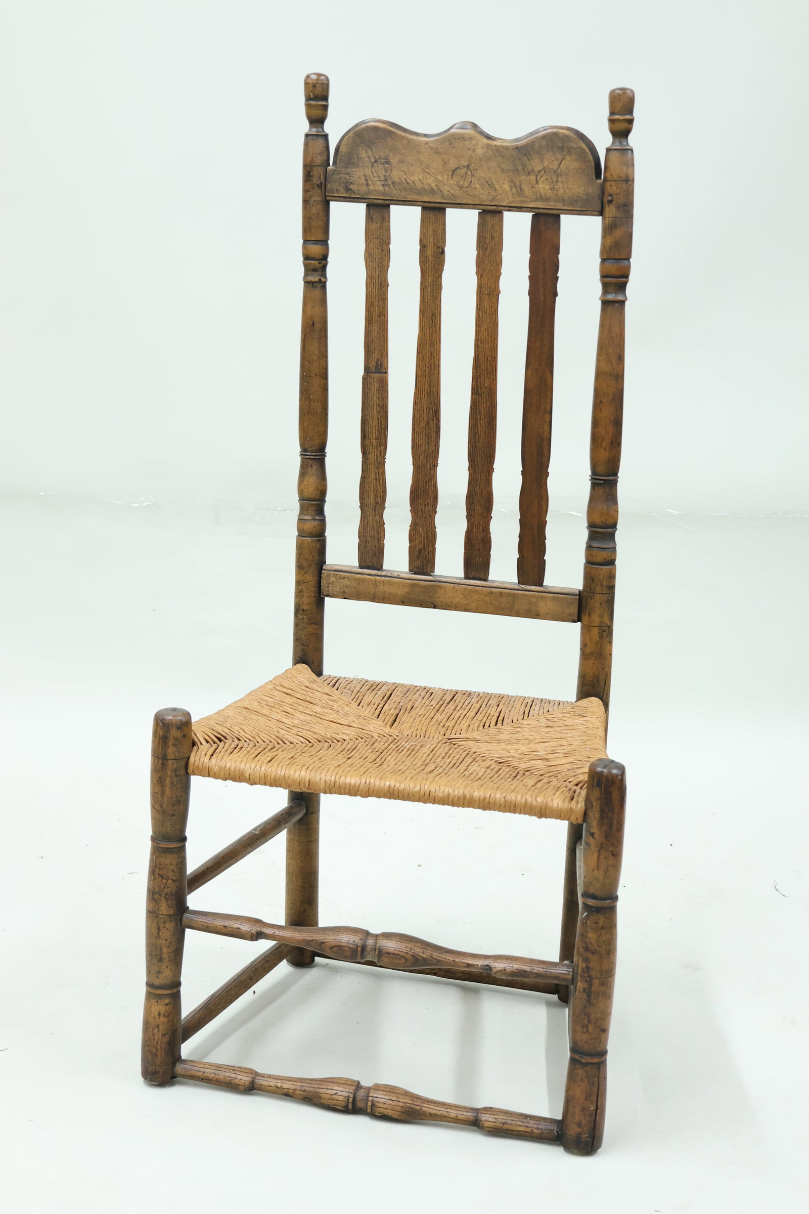 Antique American Bannister Back Rush Seat Side Chair (1 of 11)